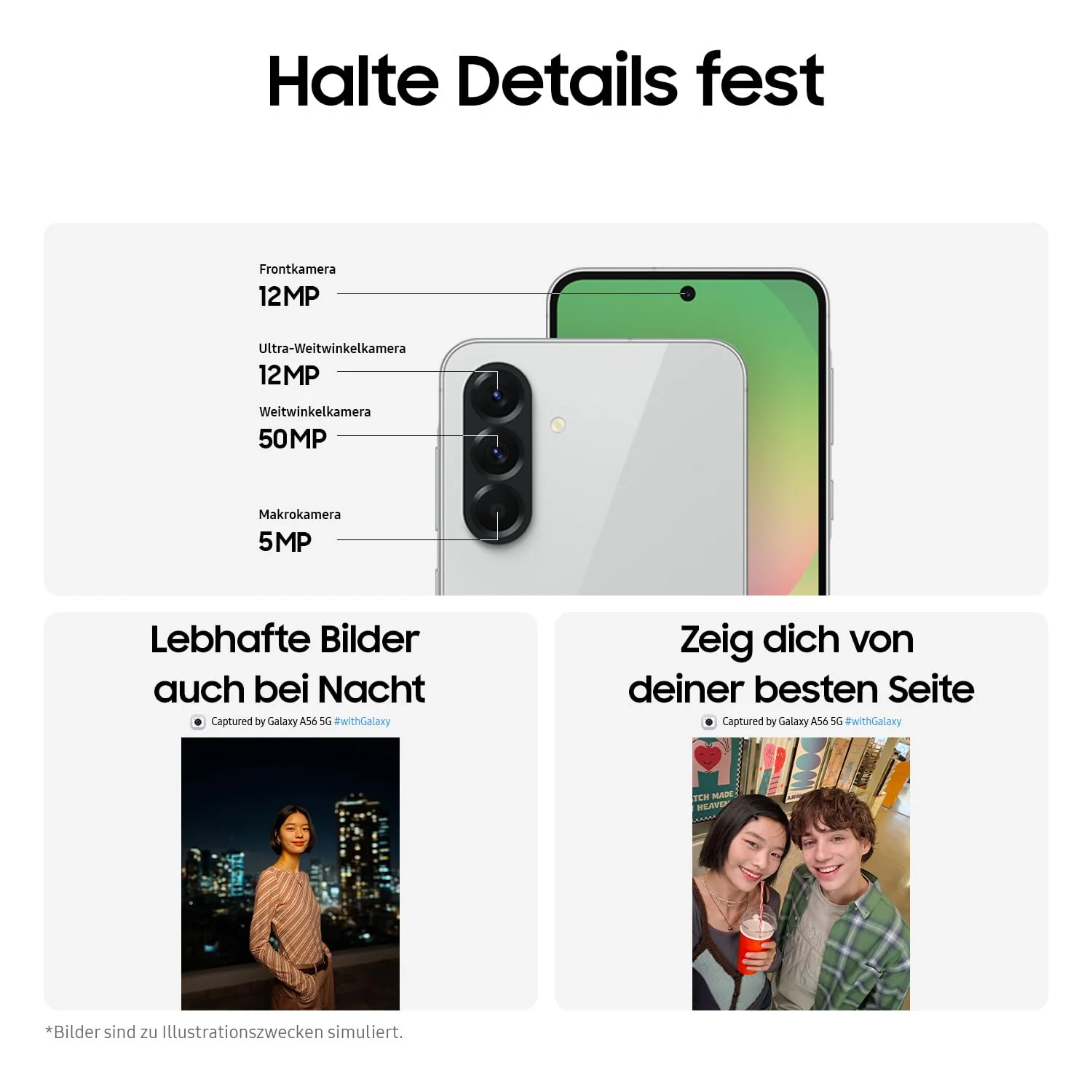 Samsung Galaxy A56 5G AI Smartphone ohne Vertrag, Simlockfreies AI Handy mit Android, 8 GB RAM, 128 GB Speicher, 50-MP-Kamera, Awesome Lightgray, 2,5 Jahre Herstellergarantie [Exklusiv auf Amazon] - Image 10