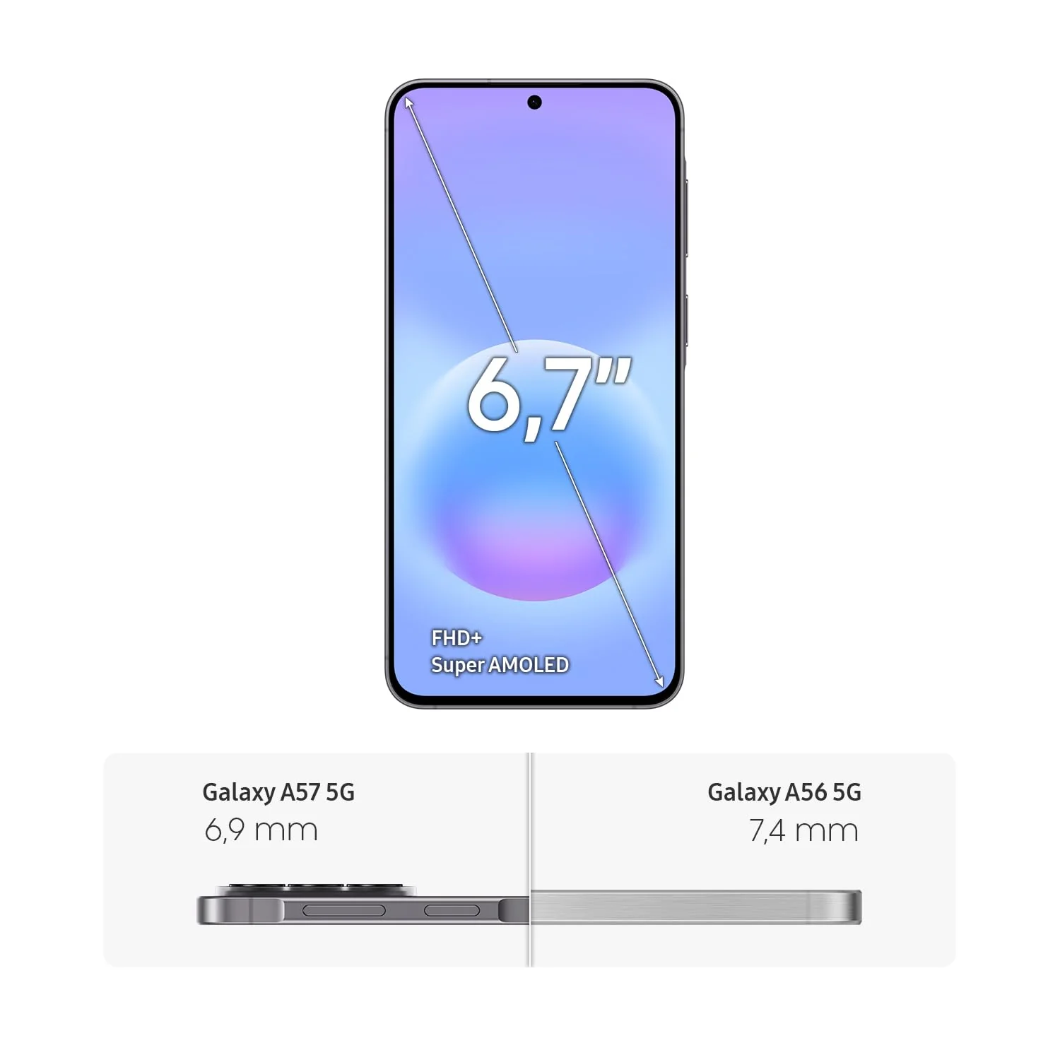 Samsung Galaxy A57 5G, Schlankes AI-Smartphone, Awesome Intelligence, 128 GB Speicherplatz, 50 MP Weitwinkel-Kamera, Bis zu 2 Tage Akkulaufzeit, IP68, Awesome Gray, 2,5 Jahre Herstellergarantie - Image 8