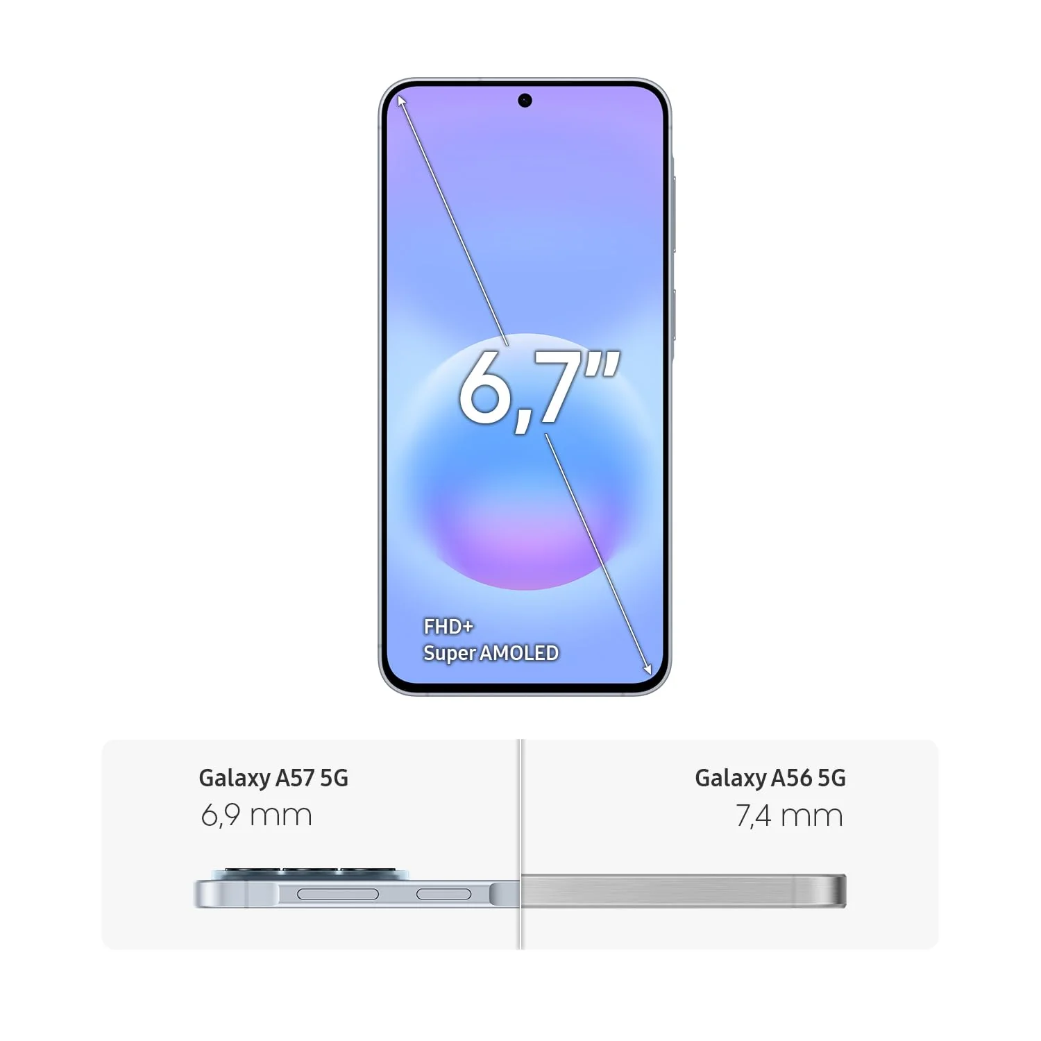 Samsung Galaxy A57 5G, Schlankes AI-Smartphone, Awesome Intelligence, 256 GB Speicherplatz, 50 MP Weitwinkel-Kamera, Bis zu 2 Tage Akkulaufzeit, IP68, Awesome Icyblue, 2,5 Jahre Herstellergarantie - Image 8