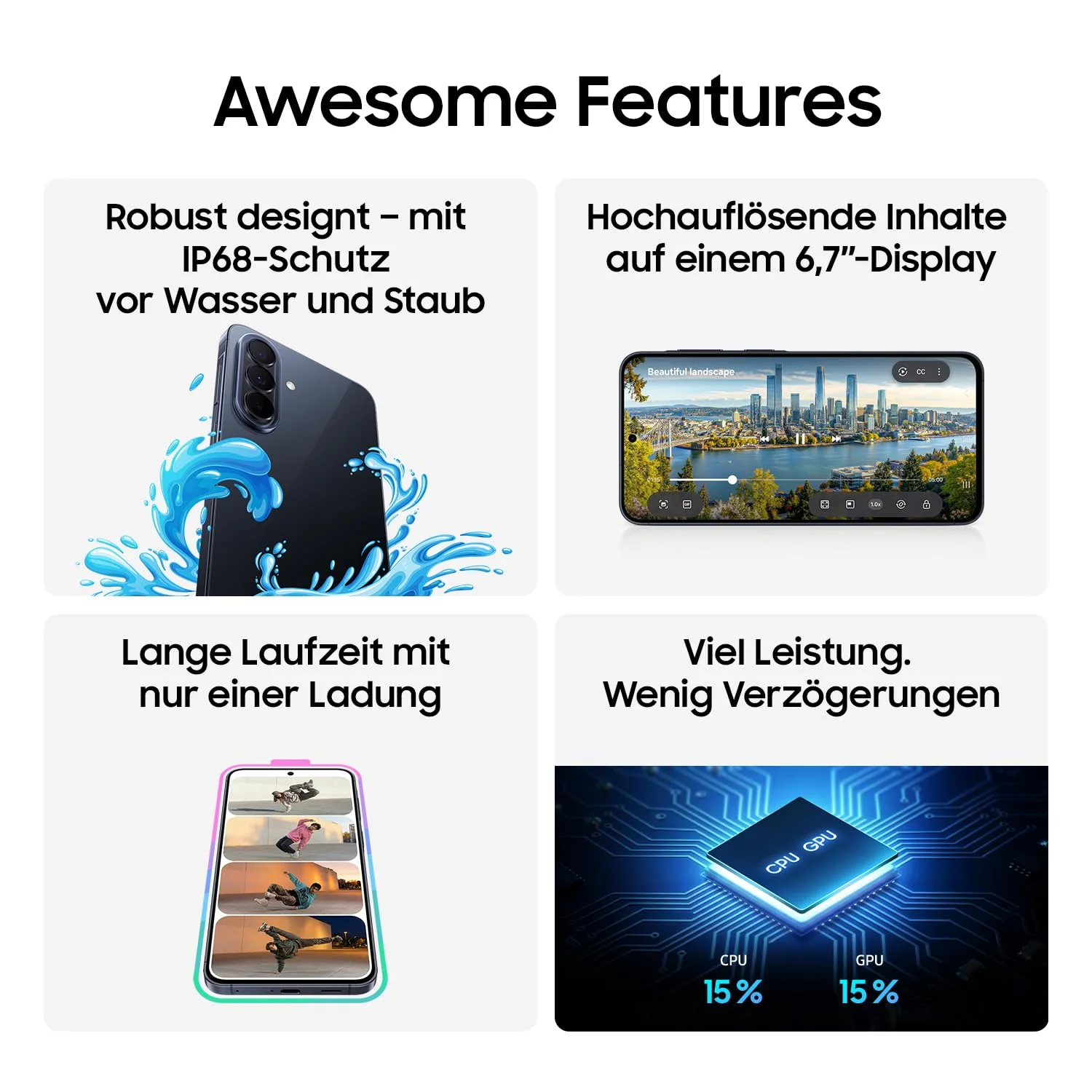 Samsung Galaxy A57 5G, Schlankes AI-Smartphone, Awesome Intelligence, 256 GB Speicherplatz, 50 MP Weitwinkel-Kamera, Bis zu 2 Tage Akkulaufzeit, IP68, Awesome Lilac, 2,5 Jahre Herstellergarantie - Image 11