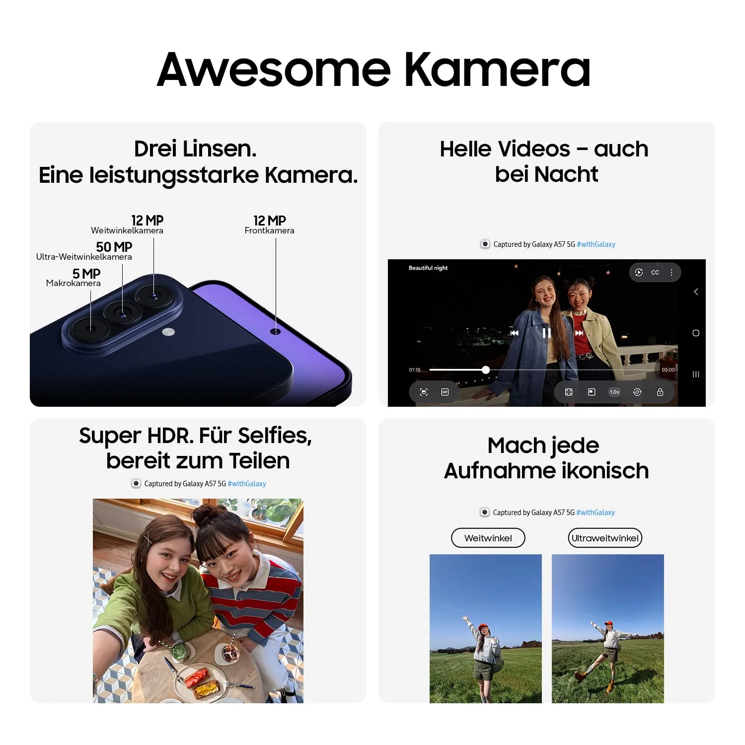 Samsung Galaxy A57 5G, Schlankes AI-Smartphone, Awesome Intelligence, 256 GB Speicherplatz, 50 MP Weitwinkel-Kamera, Bis zu 2 Tage Akkulaufzeit, IP68, Awesome Lilac, 2,5 Jahre Herstellergarantie - Image 12