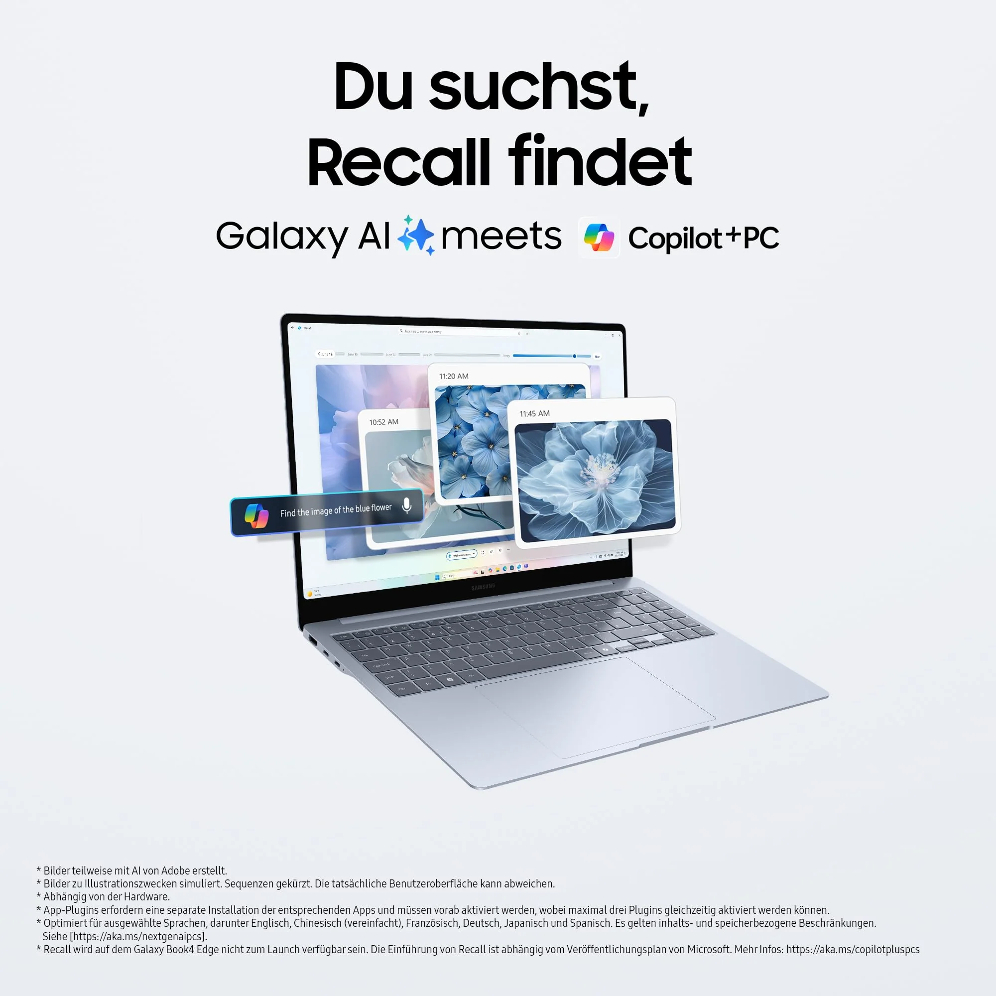 Samsung Galaxy Book4 Edge Galaxy AI-Laptop, 16-Zoll-Display, 16GB RAM, Snapdragon X Elite Prozessor, Notebook 512GB Speicher, Copilot+ PC, Sapphire Blue, 3 Jahre Herstellergarantie - Image 8