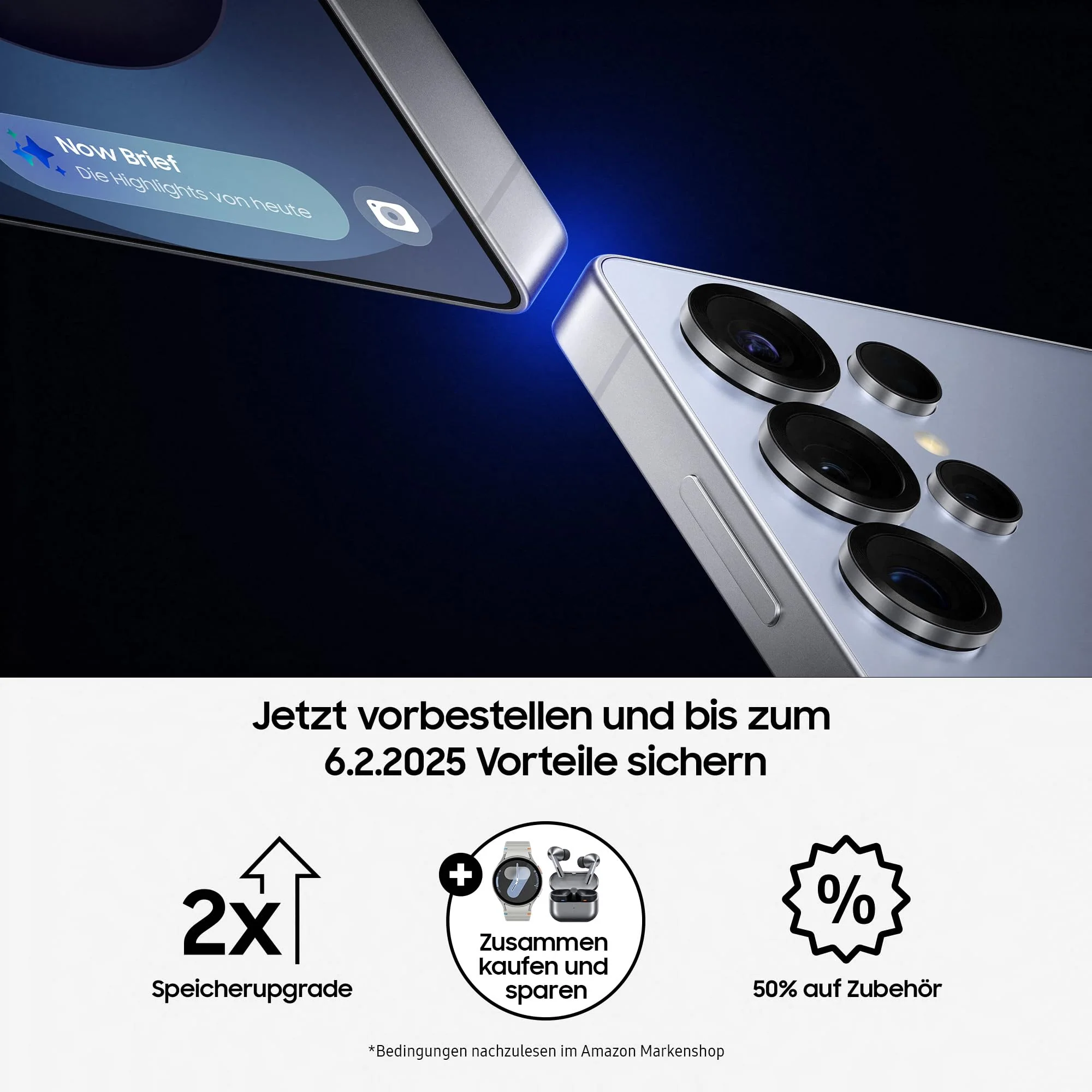 Samsung Galaxy S25 Ultra AI Smartphone mit Galaxy AI, ohne Vertrag, AI Handy mit Android, 12 GB RAM, 512 GB Speicher, 200-MP-Kamera, Titanium Black, 3 Jahre Herstellergarantie [Exklusiv auf Amazon]