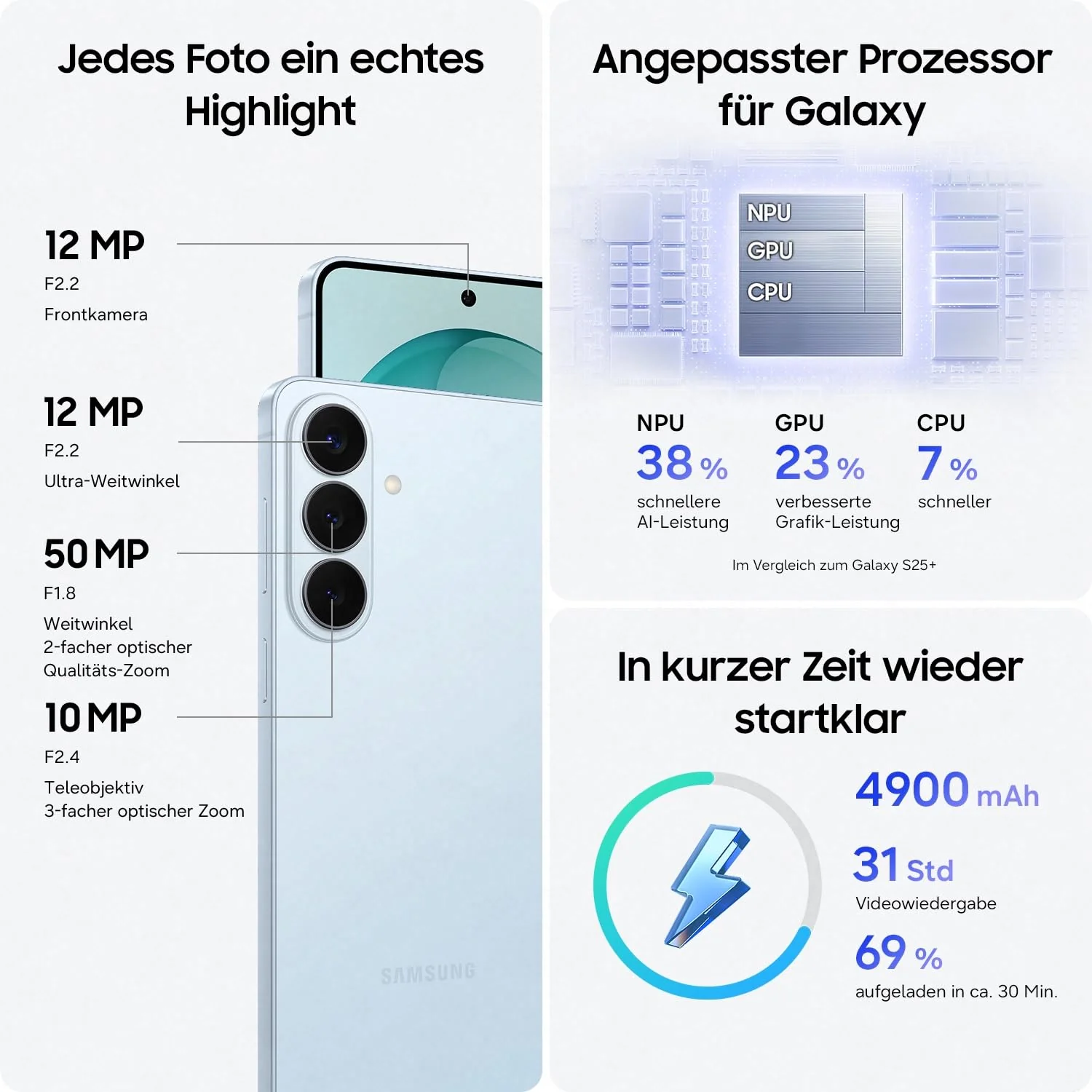 Samsung Galaxy S26+ AI Smartphone mit Galaxy AI, Ohne Vertrag, Handy mit Android, 12 GB RAM, 256 GB Speicher, AP Prozessor, 50 MP, Black, 3 Jahre Herstellergarantie [Exklusiv auf Amazon] - Image 7