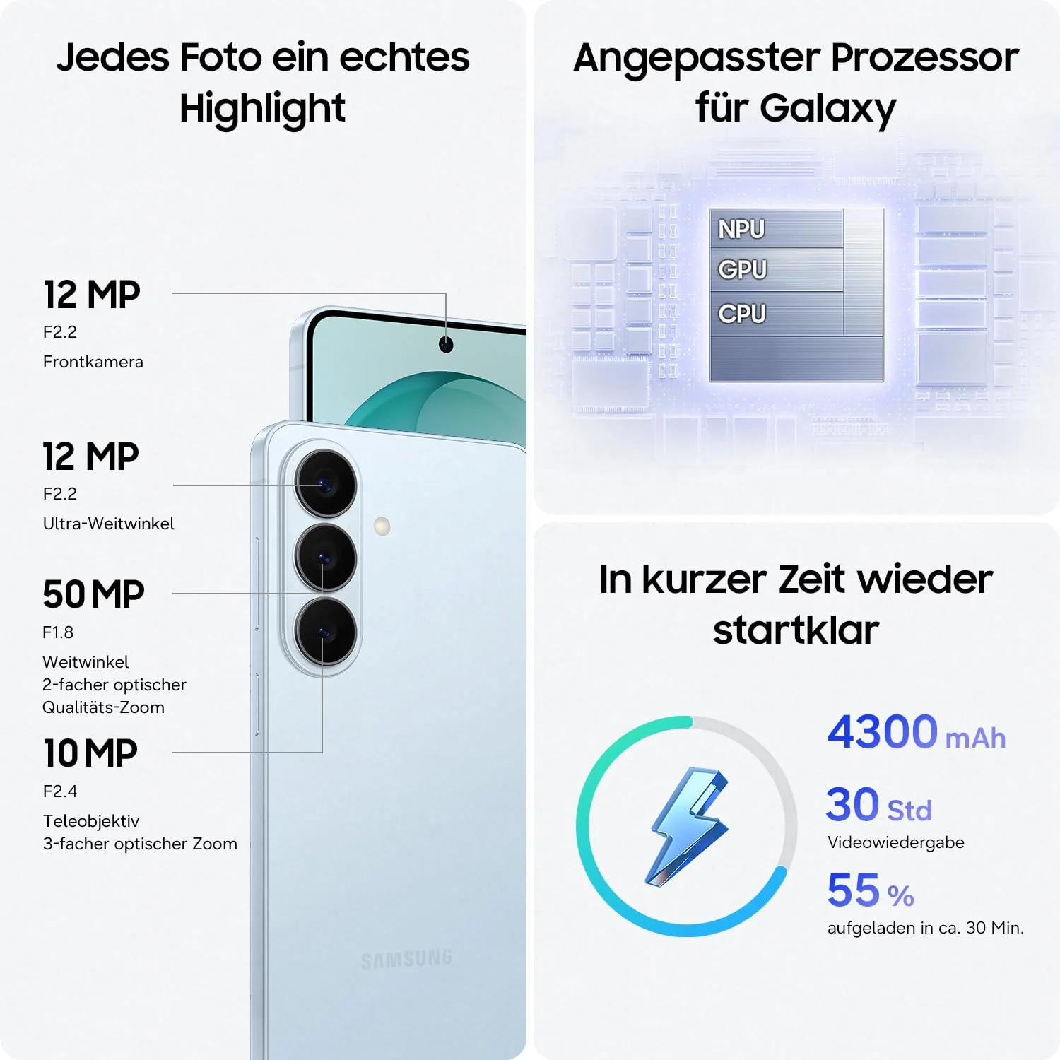 Samsung Galaxy S26 AI Smartphone mit Galaxy AI, Ohne Vertrag, Handy mit Android, 12 GB RAM, 256 GB Speicher, AP Prozessor, 50 MP, Sky Blue, 3 Jahre Herstellergarantie [Exklusiv auf Amazon] - Image 7
