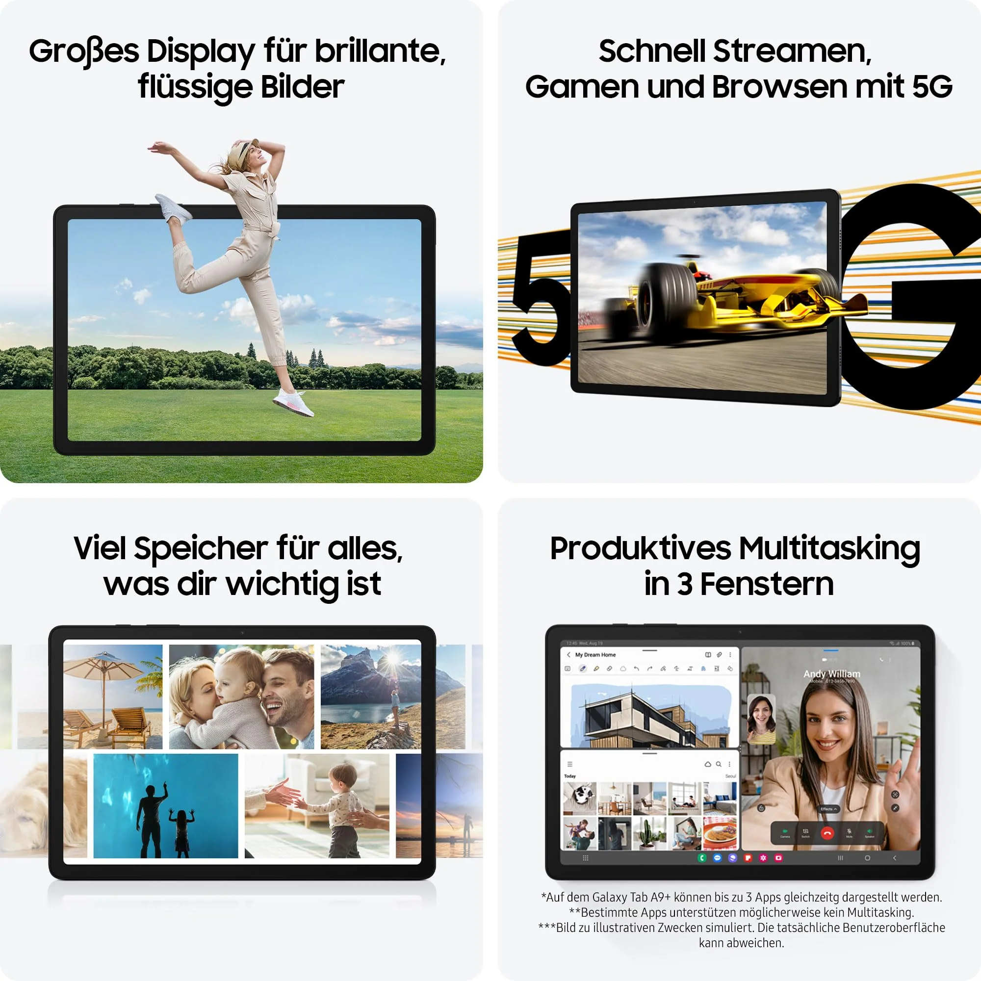 Samsung Galaxy Tab A9+ Wi-Fi Android-Tablet, 64 GB Speicherplatz, Großes Display, 3D-Sound, Simlockfrei ohne Vertrag, Navy, Inkl. 3 Jahre Herstellergarantie [Exklusiv bei Amazon] - Image 4
