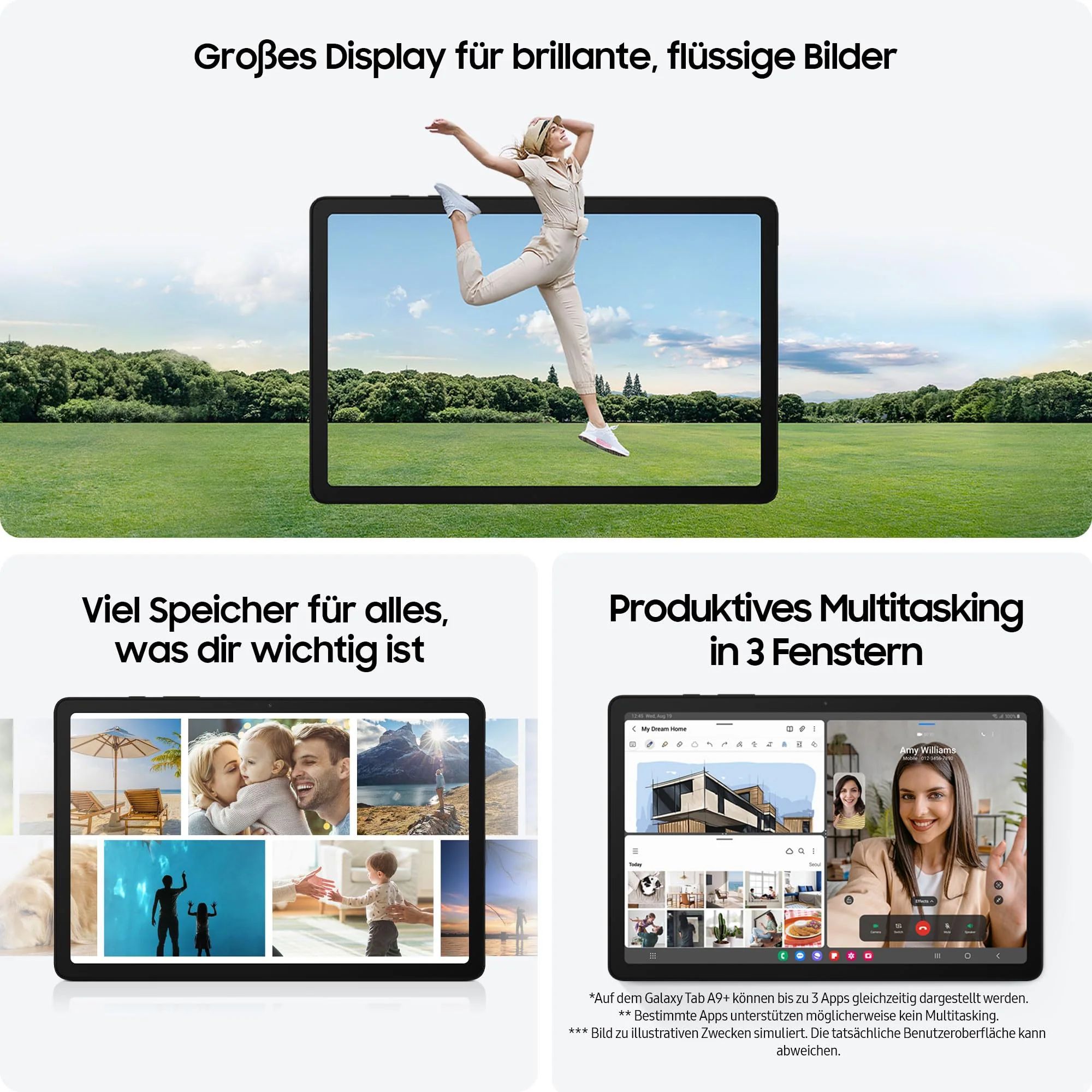 Samsung Galaxy Tab A9+ WiFi Android-Tablet, 128 GB Speicherplatz, Großes Display, 3D-Sound, Simlockfrei ohne Vertrag, Graphite, Inkl. 3 Jahre Herstellergarantie [Exklusiv bei Amazon] - Image 4