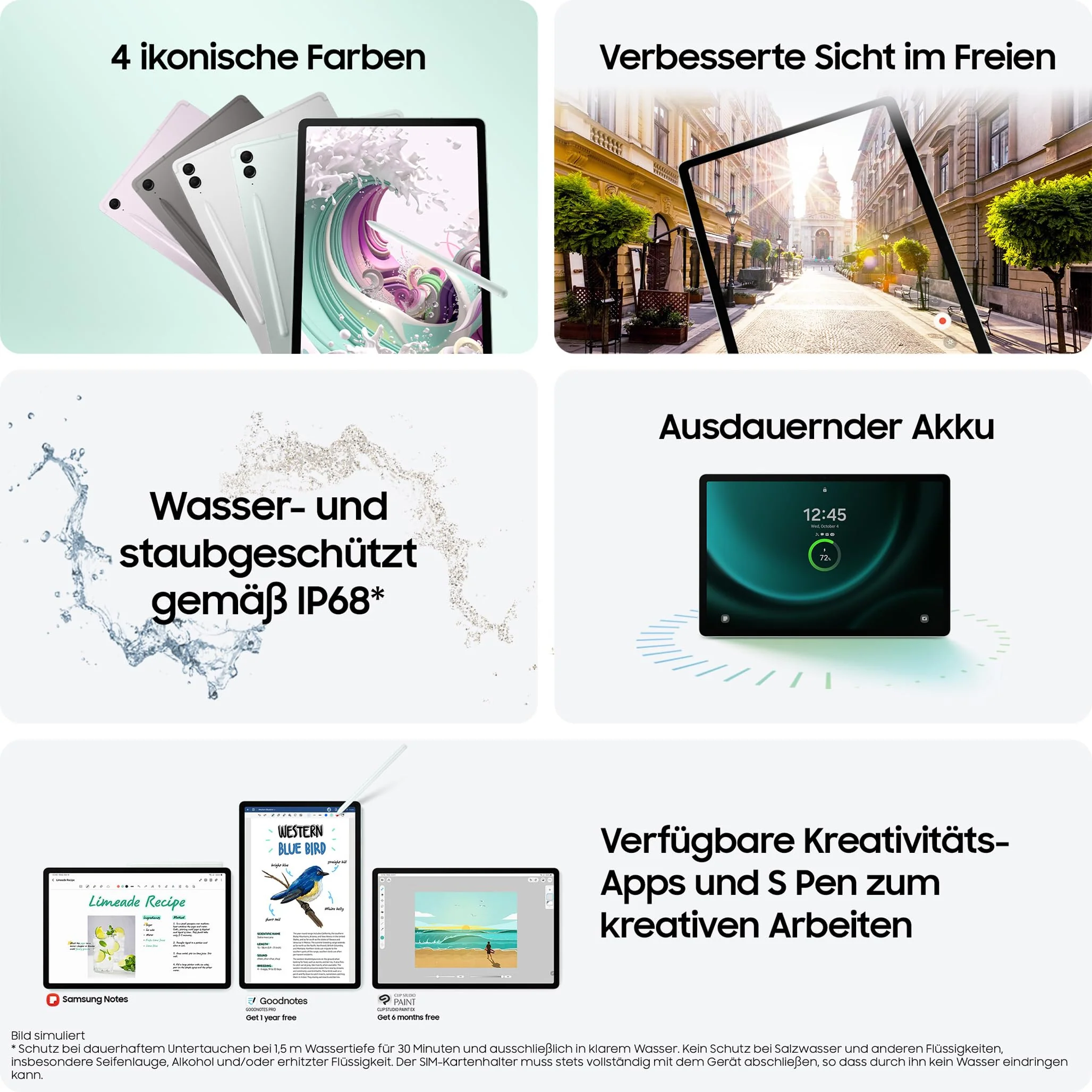 Samsung Galaxy Tab S9 FE Android-Tablet, 27,7 cm / 10,9 Zoll Display, 128 GB Speicher, Mit Stift (S Pen), Lange Akkulaufzeit, WiFi, Grau, Inkl. 36 Monate Herstellergarantie [Exklusiv bei Amazon] - Image 4