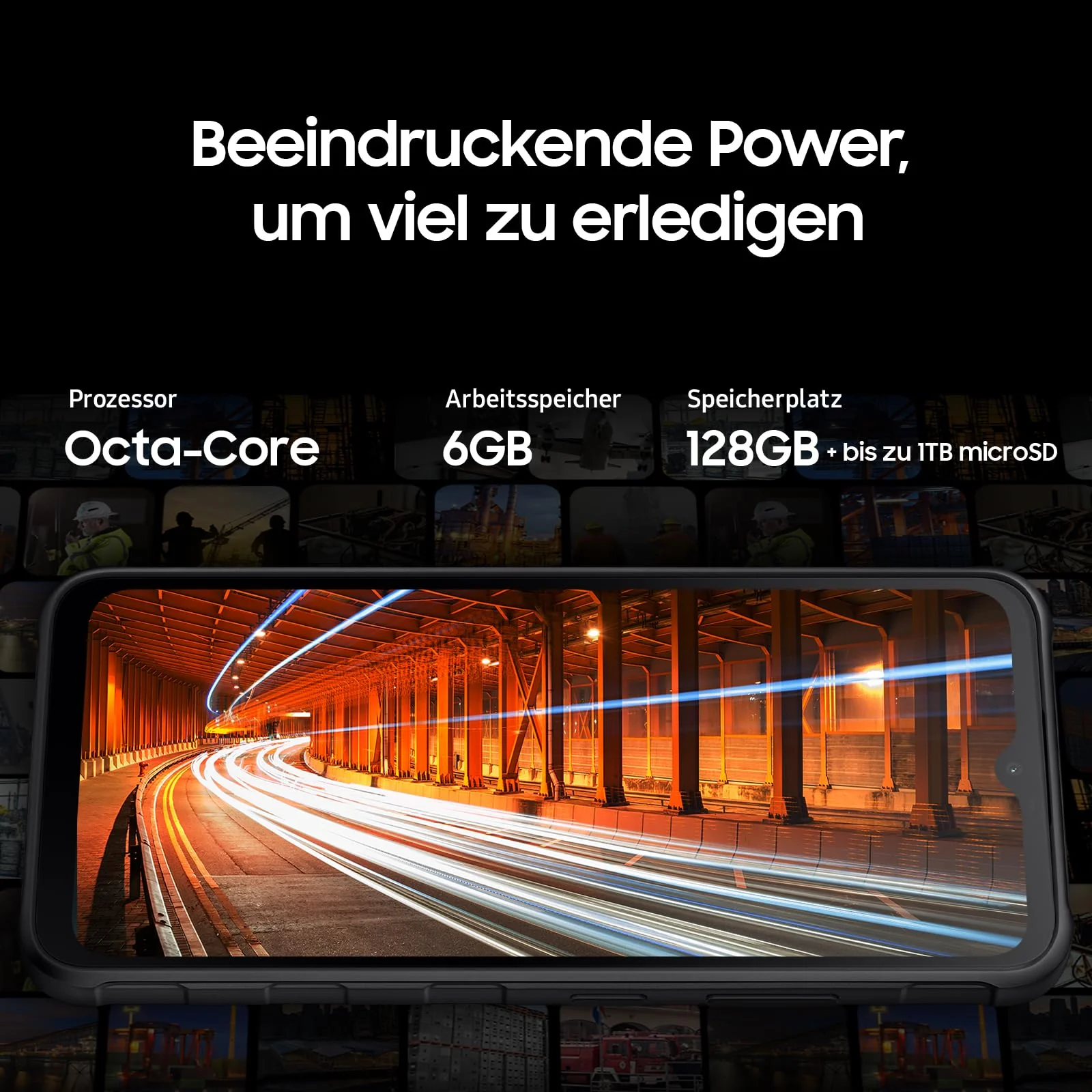 Samsung Galaxy Xcover7 Enterprise Edition, robustes 6,6 Zoll Android Smartphone, 128 GB, 4.050 mAh Akku, Business Handy, wassergeschützt, Smartphone ohne Vertrag, Schwarz - Image 6