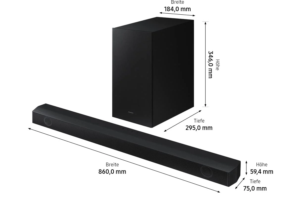 Samsung HW-B540 2.1-Kanal B-Soundbar (Deutsches Modell), Dolby 2.0 und DTS Virtual:X, Adaptive Sound Lite, Game Mode [2022], Schwarz - Image 12