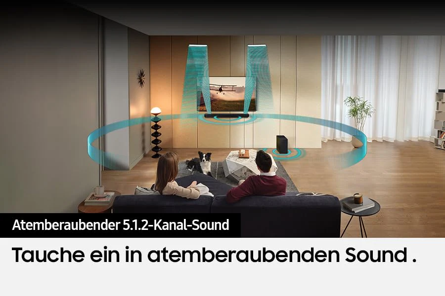 Samsung HW-Q810GD 5.1.2-Kanal Q-Soundbar für TV-Geräte, Bluetooth-Lautsprecher mit kabellosem Dolby Atmos / DTS:X, Q-Symphony, SpaceFit Sound Pro [2024] - Image 10