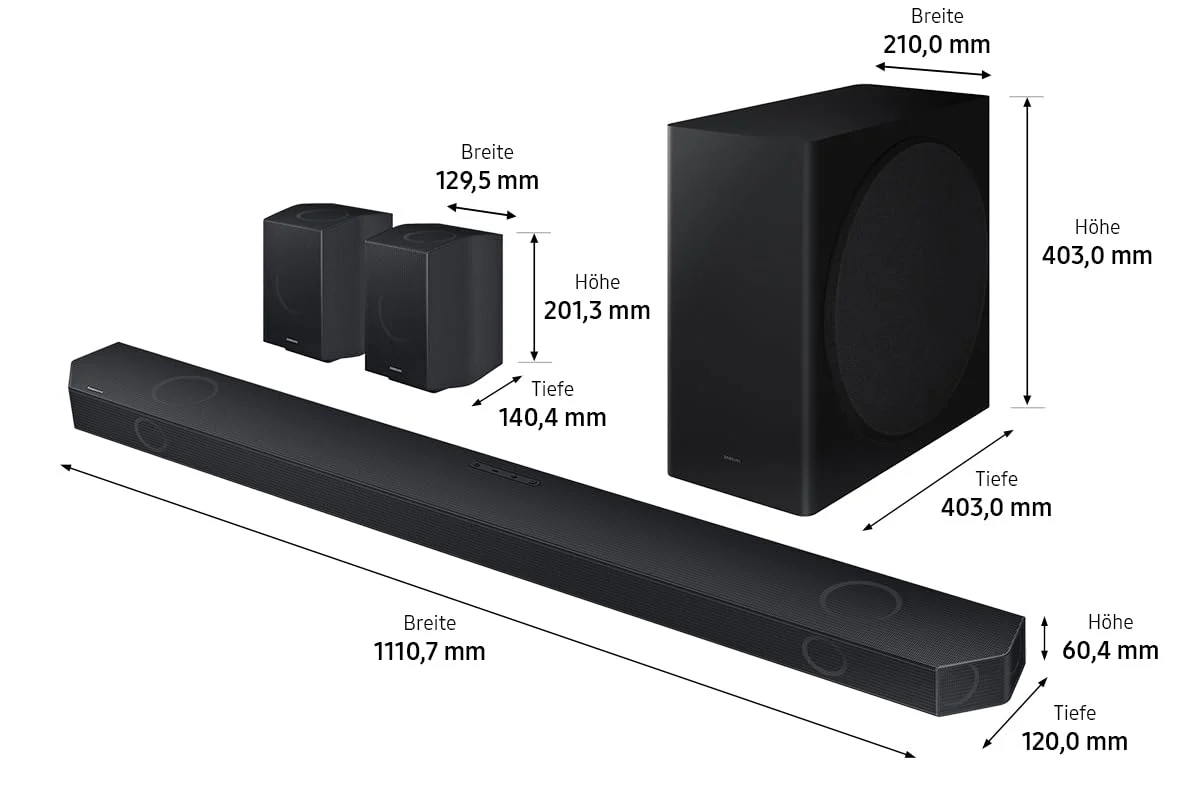 Samsung HW-Q935GD 9.1.4-Kanal Q-Soundbar für TV-Geräte, 2.0.2-Kanal-Rücklautsprecher, Bluetooth-Lautsprecher mit kabellosem Dolby Atmos / DTS:X, Q-Symphony [2024] - Image 8