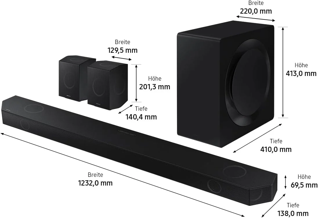 Samsung HW-Q995GD 11.1.4-Kanal Q-Soundbar für TV-Geräte, 4.0.2-Kanal-Rücklautsprecher, Bluetooth-Lautsprecher mit kabellosem Dolby Atmos / DTS:X, Q-Symphony [2024] - Image 9