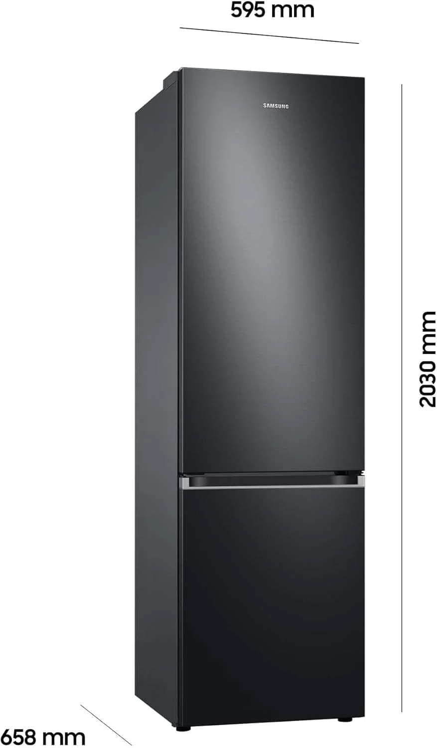 Samsung Kühl-Gefrier-Kombination, Kühlschrank mit Gefrierfach, 203 cm, 390 l Gesamtvolumen, 114 l Gefrierteil, AI Energy Mode, Flaschenregal, Premium Black Steel, RL38C602CB1/EG - Image 2