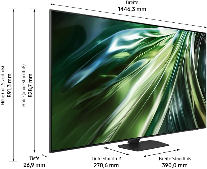Samsung Neo QLED 4K QN90D Fernseher 65 Zoll, Samsung TV mit Neural Quantum 4K AI Gen2 Prozessor, Quantum-Matrix-Technologie, AI 4K Upscaling, Smart TV, KI TV, GQ65QN90DATXZG, Deutsches Modell [2024] - Image 2
