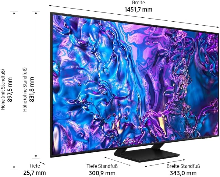 Samsung QLED 4K Q70D Fernseher 65 Zoll, Samsung TV mit AI Quantum Prozessor 4K, 4K AI Upscaling, Samsung Tizen OS, Motion Xcelerator 120 Hz, Smart TV, KI TV, GQ65Q70DATXZG, Deutsches Modell [2024] - Image 10