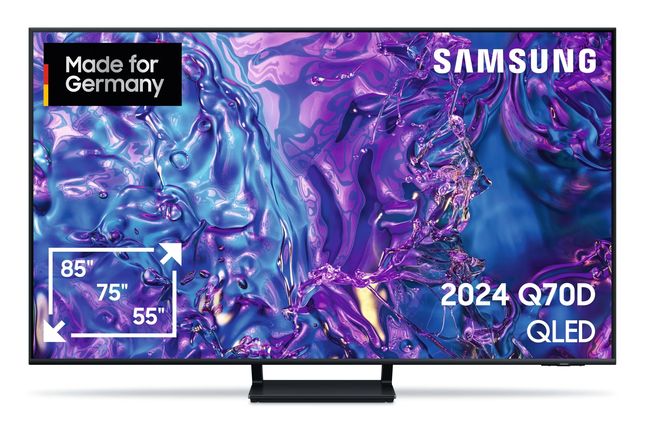 Samsung QLED Q70D Fernseher 55 Zoll, AI Quantum Prozessor 4K, 4K AI Upscaling, Tizen OS, Motion Xcelerator 120 Hz, Smart TV, KI TV, GQ55Q70DATXZG, Deutsches Modell [2024] - Image 3