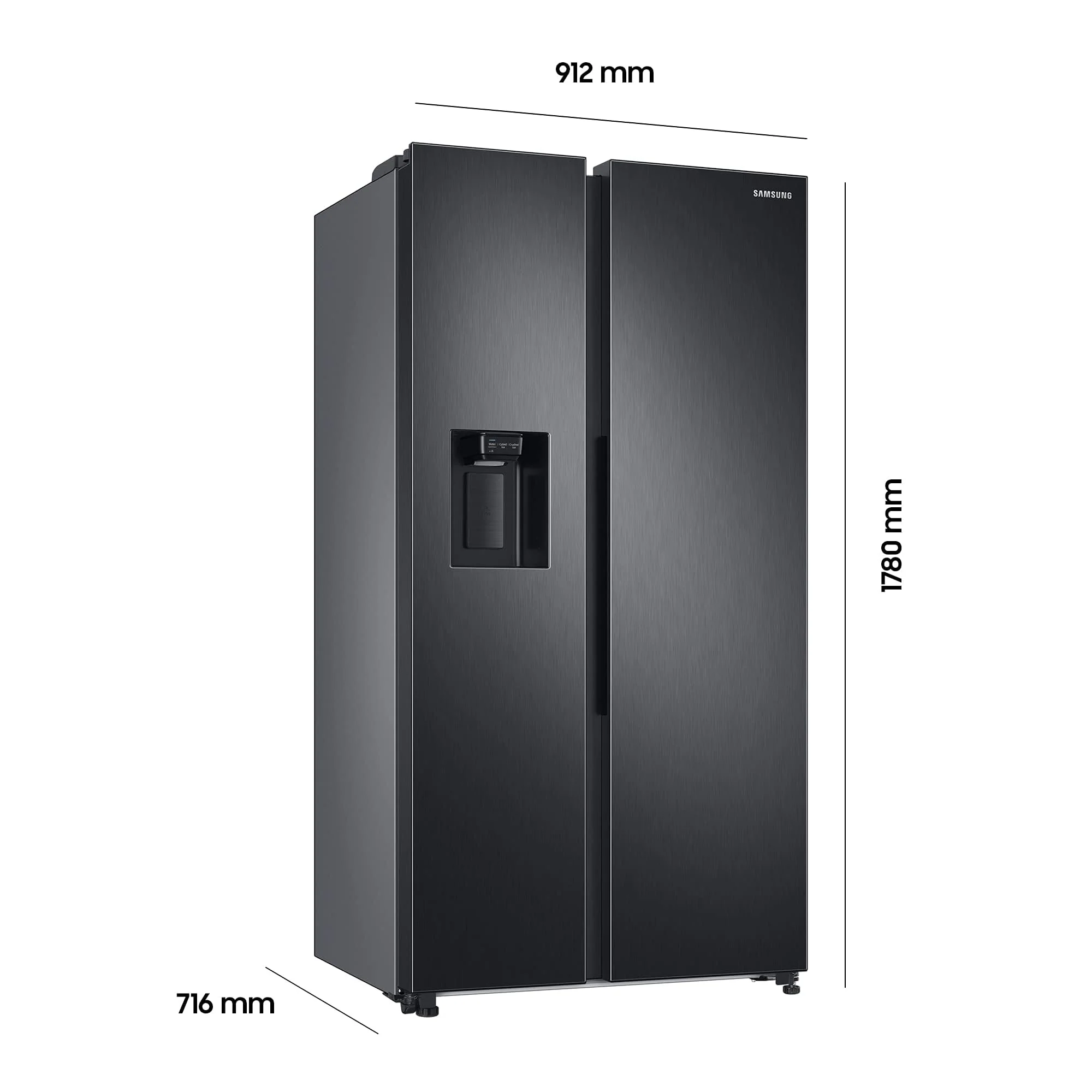 Samsung RS6GA8521B1/EG Side-by-Side Kühlschrank, 178 cm, 634 ℓ, 225 ℓ Gefriervolumen, Space Max Technologie, Premium Black Steel - Image 3
