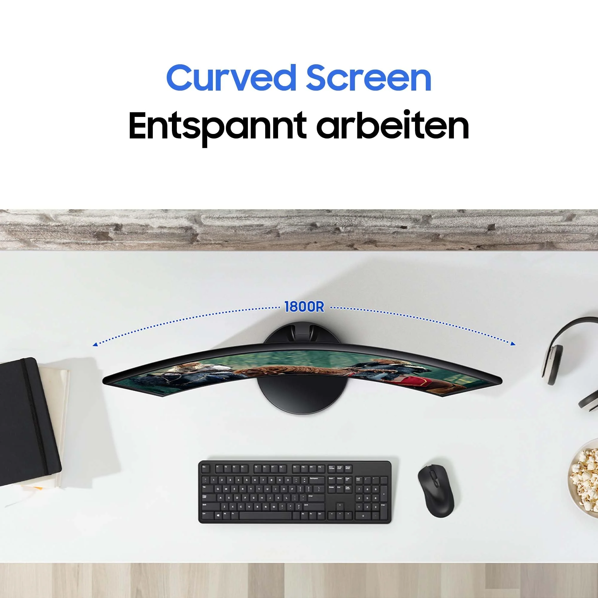Samsung S36GD Essential Curved Monitor 27 Zoll, PC-Bildschirm mit VA-Panel, Full HD-Auflösung, 4 ms Reaktionszeit, Bildwiederholrate 100 Hz, Eco Saving Plus, Flicker Free, Schwarz, S27D364GAU - Image 7