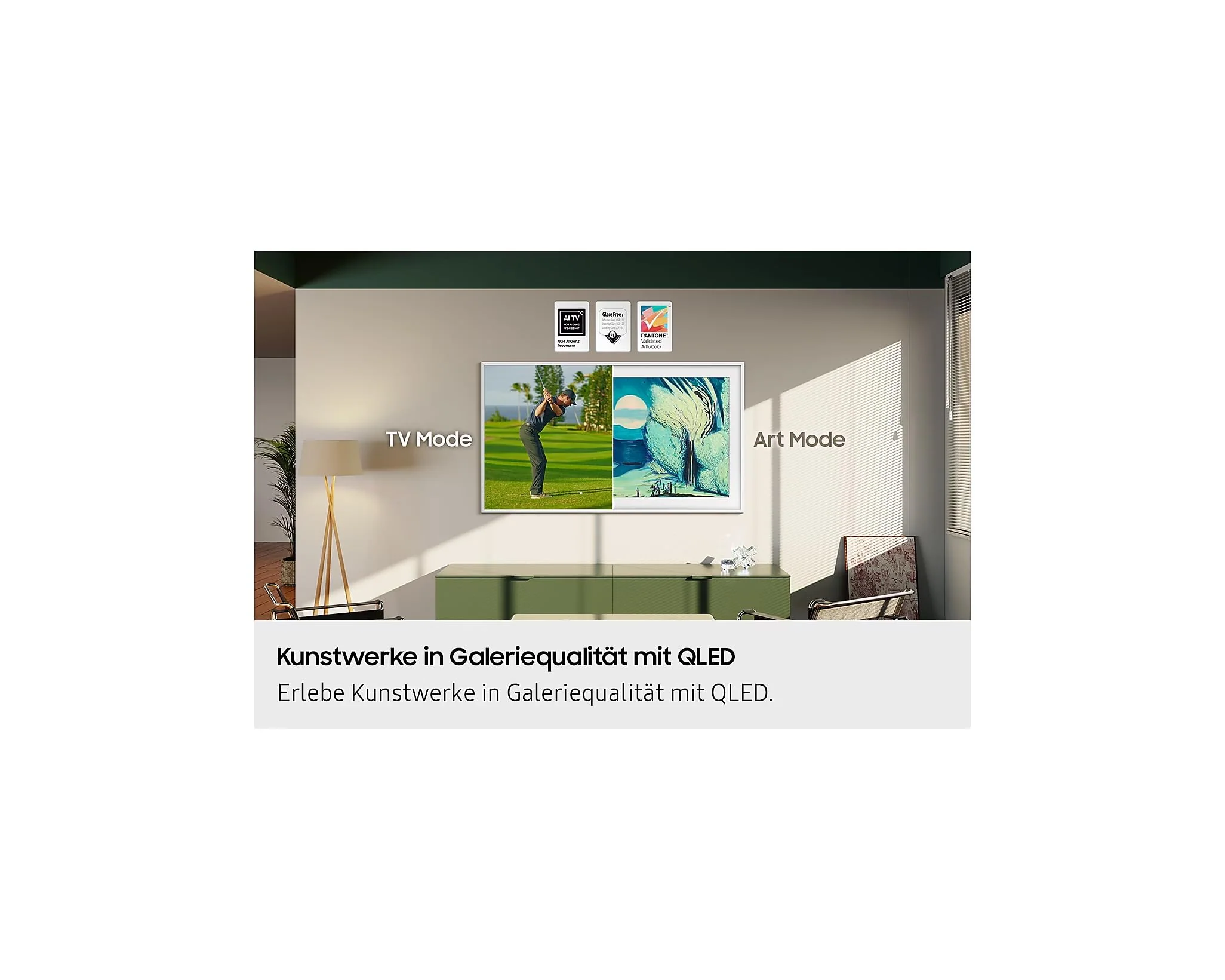 Samsung The Frame LS03F 4K QLED 55 Zoll (138 cm) UHD Fernseher, Modern Frame Design, NQ4 AI Gen2 Prozessor, Art Mode, Artful Picture Quality, One Connect Kabel, Samsung Vision AI Smart TV - Image 6
