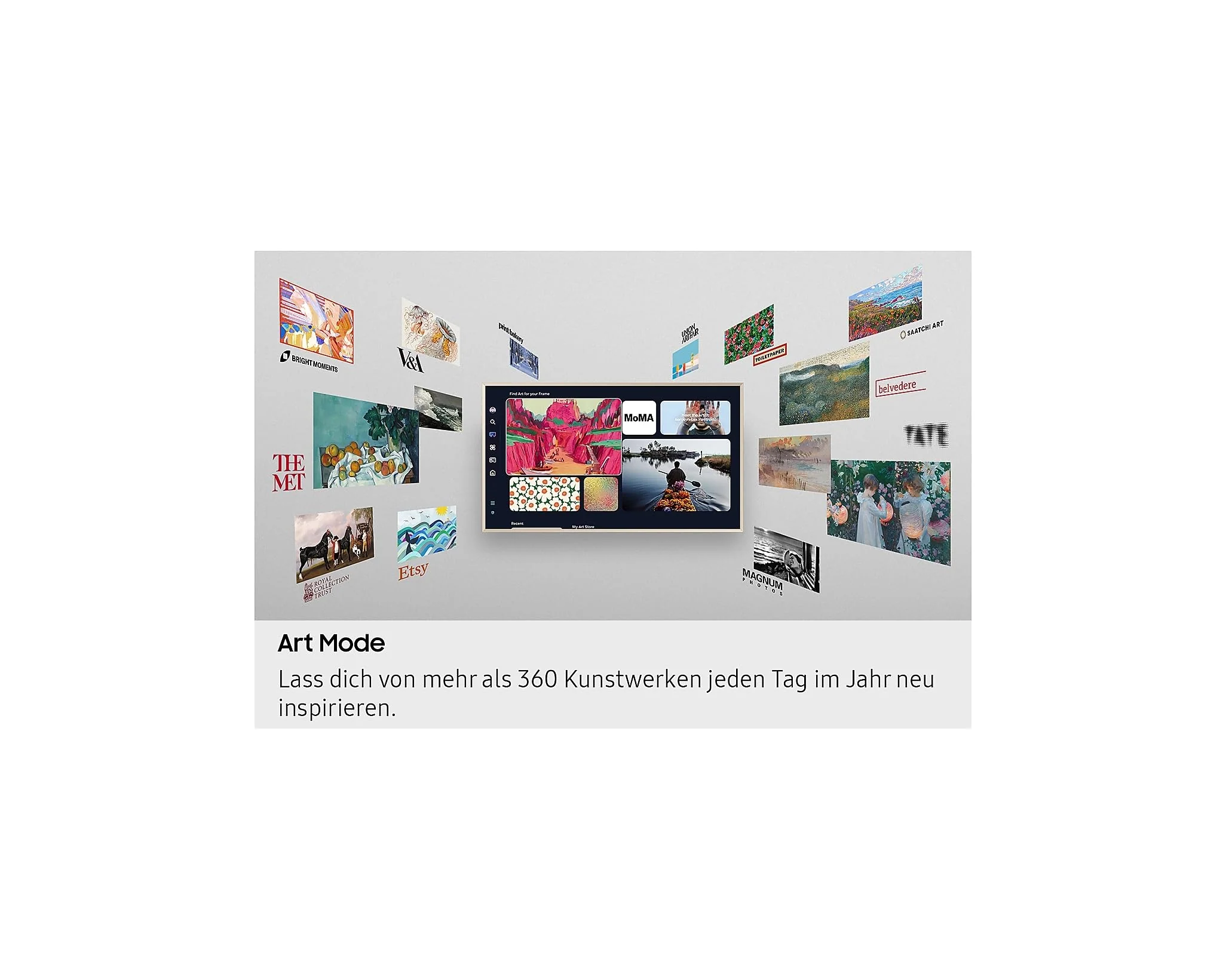 Samsung The Frame LS03F 4K QLED 55 Zoll (138 cm) UHD Fernseher, Modern Frame Design, NQ4 AI Gen2 Prozessor, Art Mode, Artful Picture Quality, One Connect Kabel, Samsung Vision AI Smart TV - Image 7