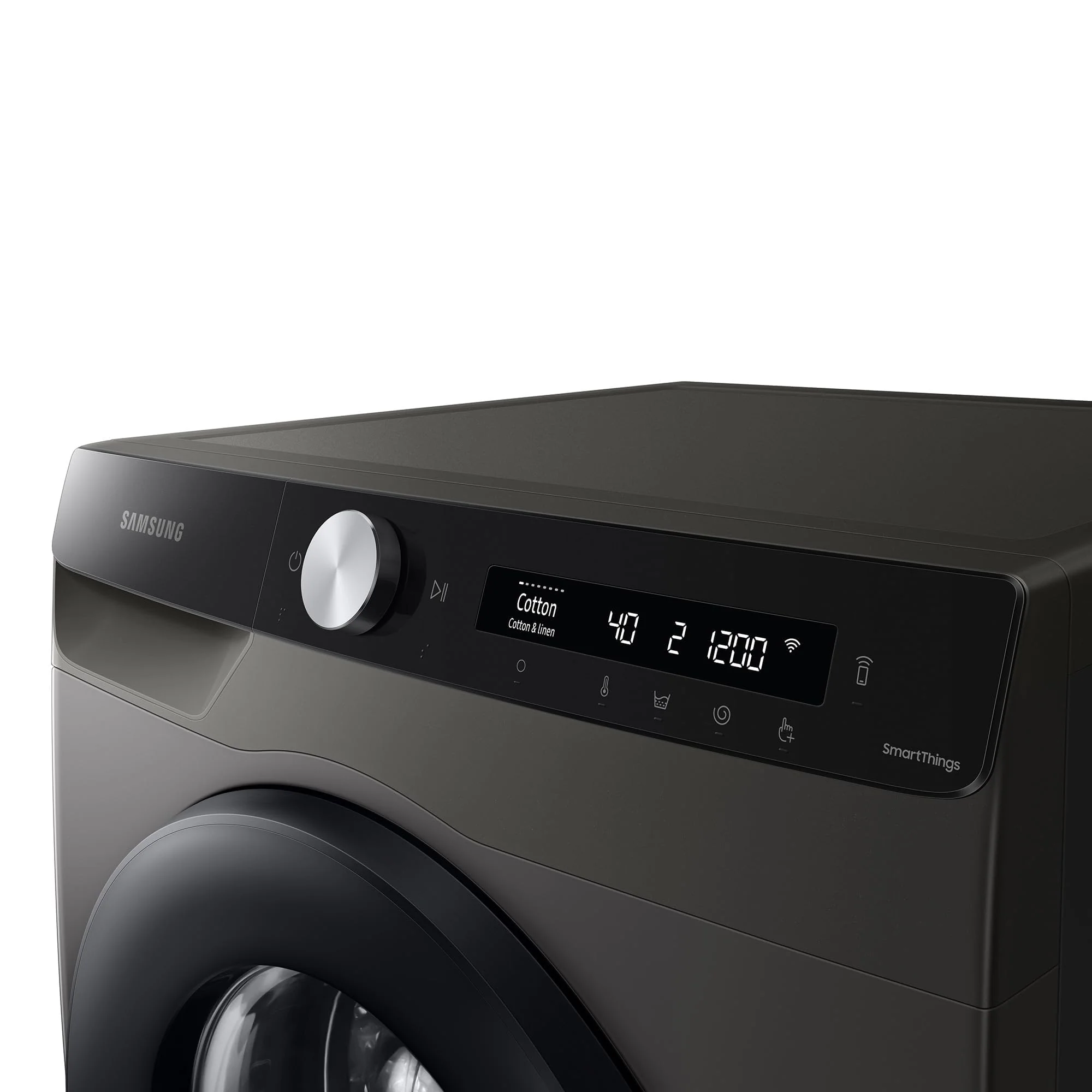 Samsung Waschmaschine, 8 kg, 1400 U/min, Ecobubble, Automatische Waschmittel- und Weichspülerdosierung, Inox/Schwarz, WW80T534AAXAS2