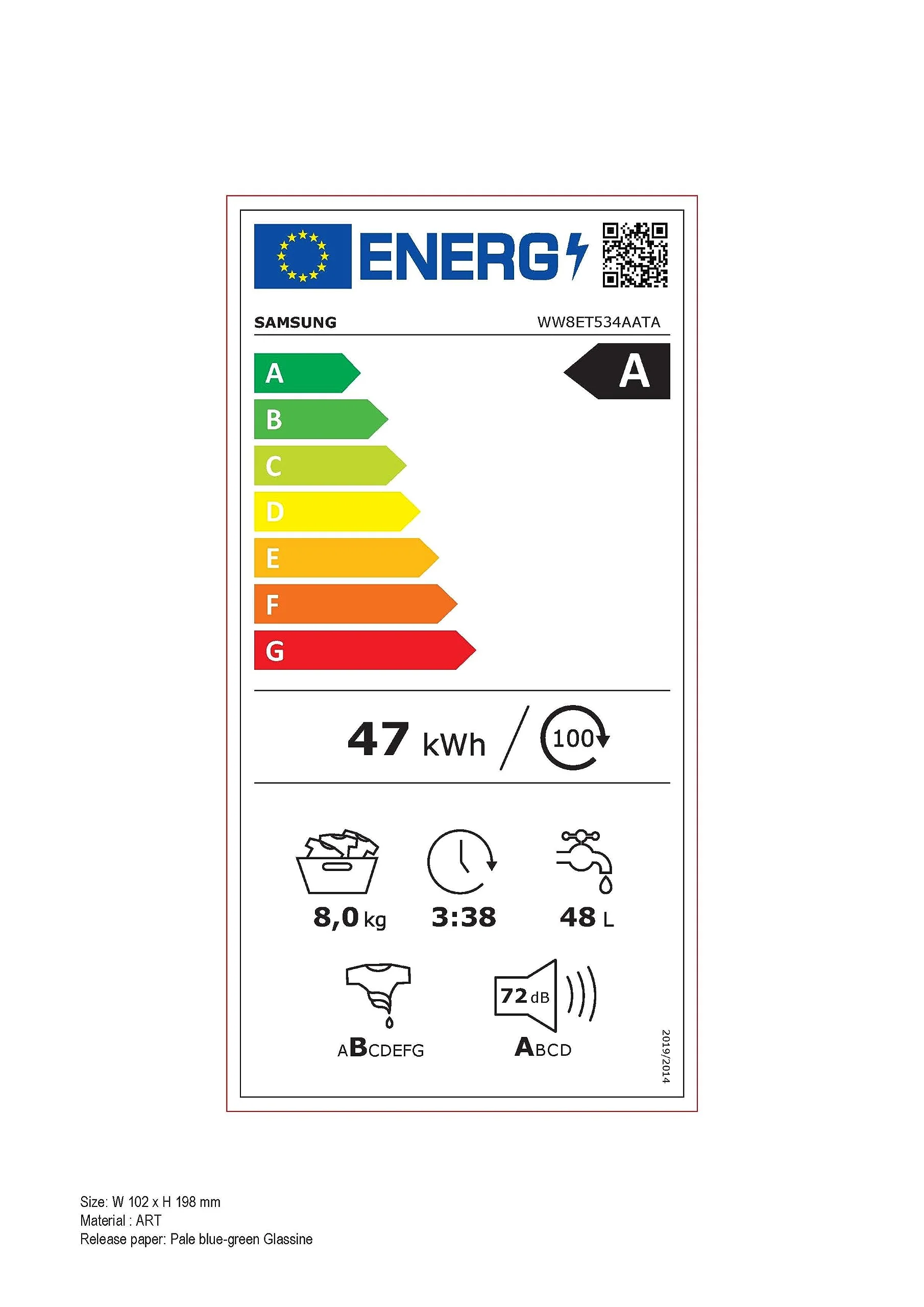 Samsung Waschmaschine, 8 kg, 1400 U/min, Ecobubble, Automatische Waschmittel- und Weichspülerdosierung, Weiß/Schwarz, WW8ET534AATAS2 - Image 5