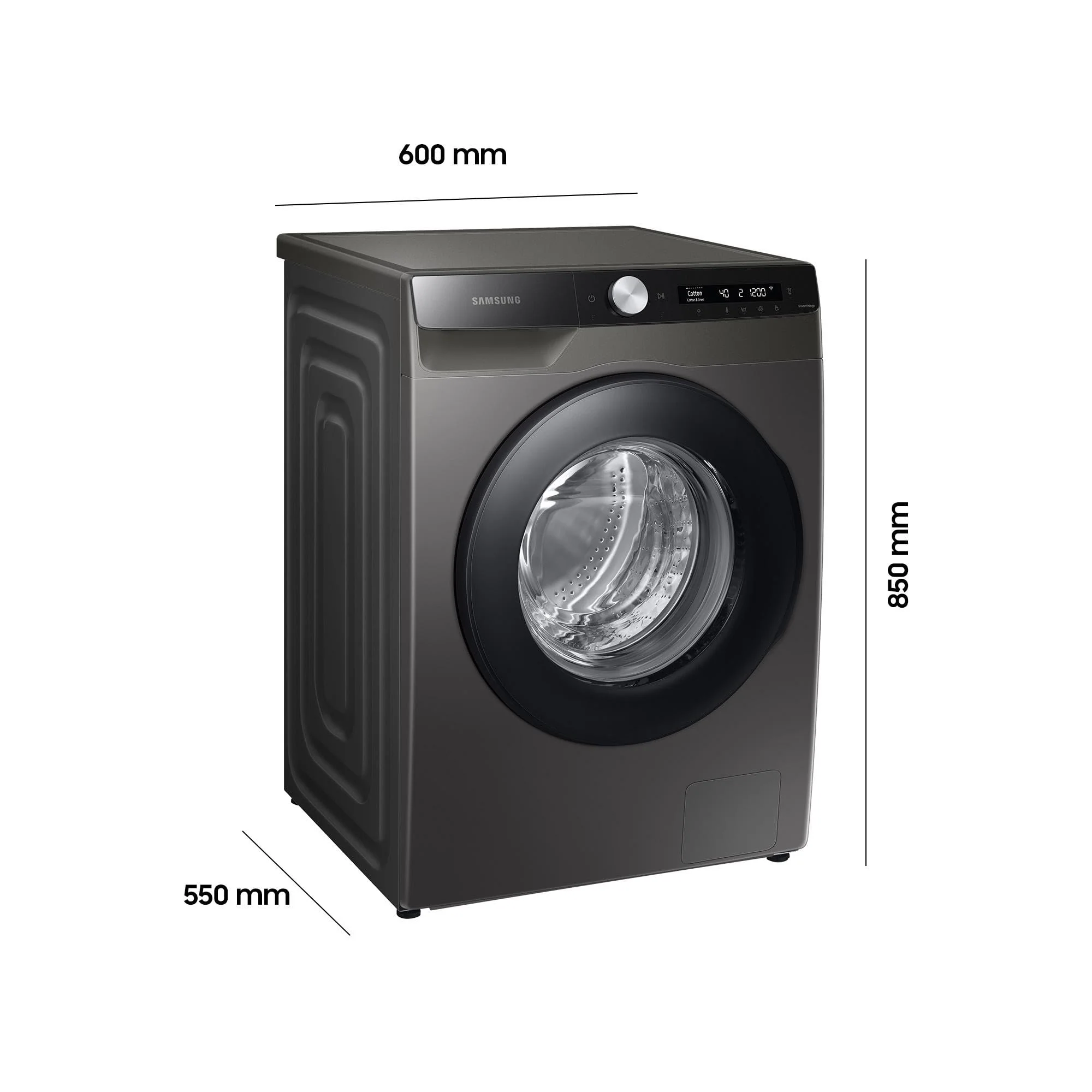 Samsung Waschmaschine, 8 kg, 1400 U/min, Ecobubble, Simple Control, WiFi SmartControl, SuperSpeed 59 Min, Inox/Schwarz, WW80T604ALXAS2 - Image 3