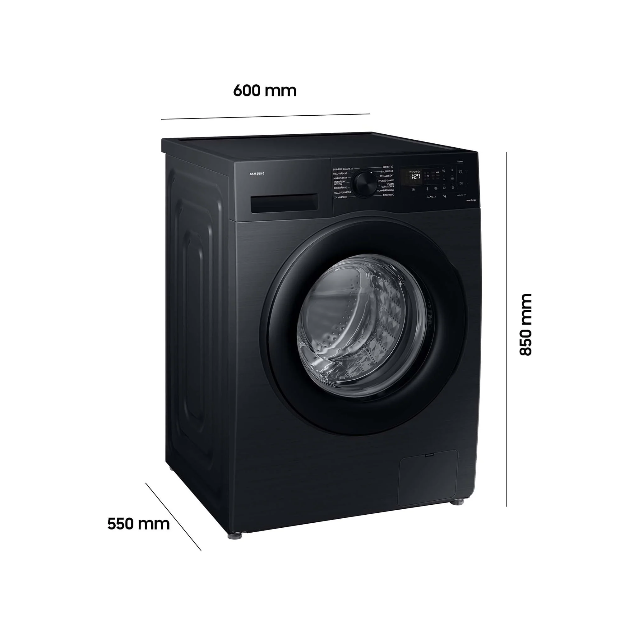 Samsung Waschmaschine, 9 kg, 1.400 U/min, EEK: A, Mikroplastik-Programm, Ecobubble, 14 Programme, WiFi SmartControl, Schwarz, WW90CGC04AABEG - Image 8