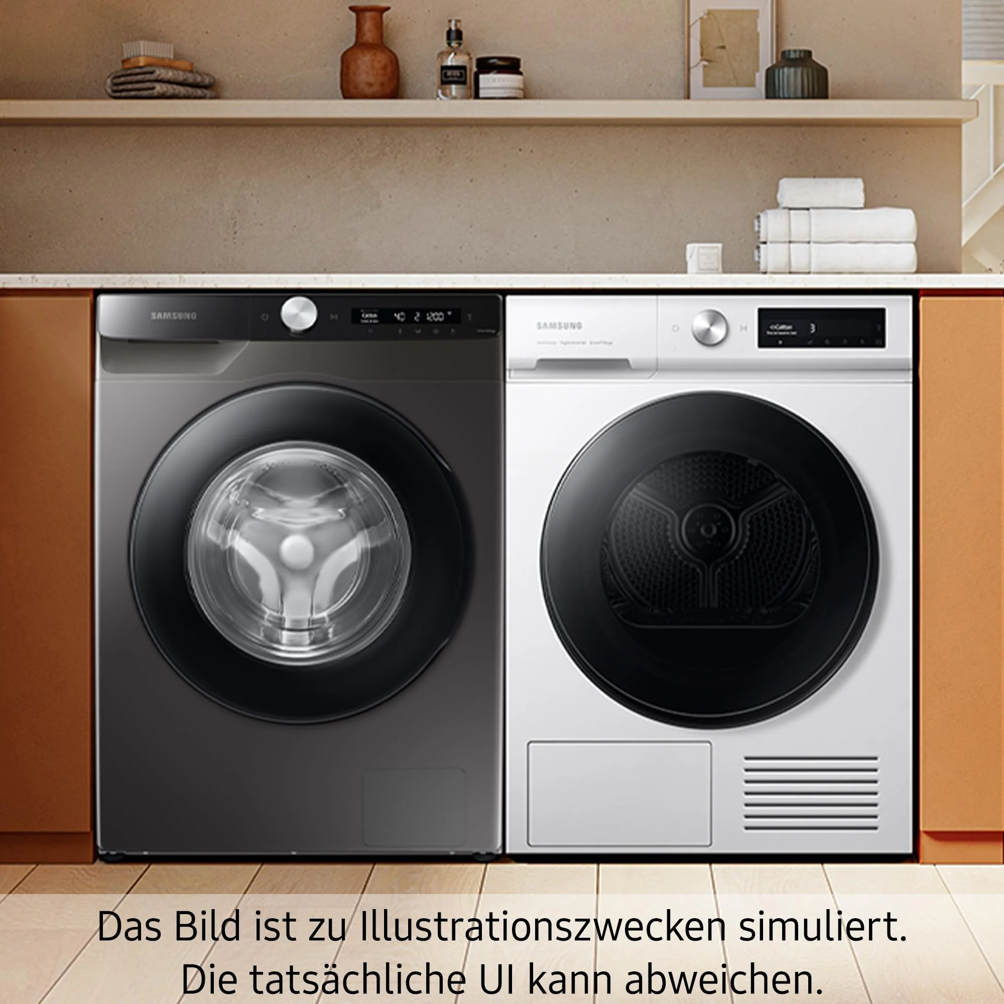 Samsung WD90T754ABX/S2 Waschtrockner, 9/6 kg, 1400 U/min, QuickDrive Option, AddWash, Ecobubble, Simple Control-Bedienkonzept, Air Wash, SuperSpeed 39 Min, Hygiene-Dampfprogramm, Inox - Image 8
