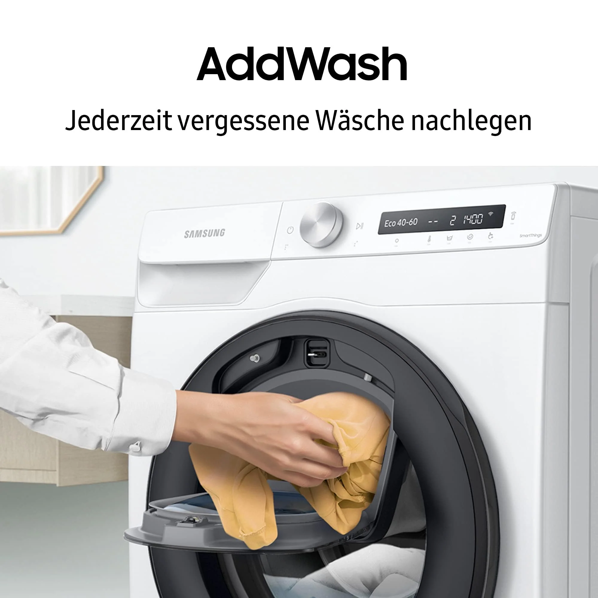 Samsung WW80T654ALX/S2 Waschmaschine 8 kg, 1400 U/min, Ecobubble, AddWash, WiFi SmartControl, Hygiene-Dampfprogramm, Inox - Image 3