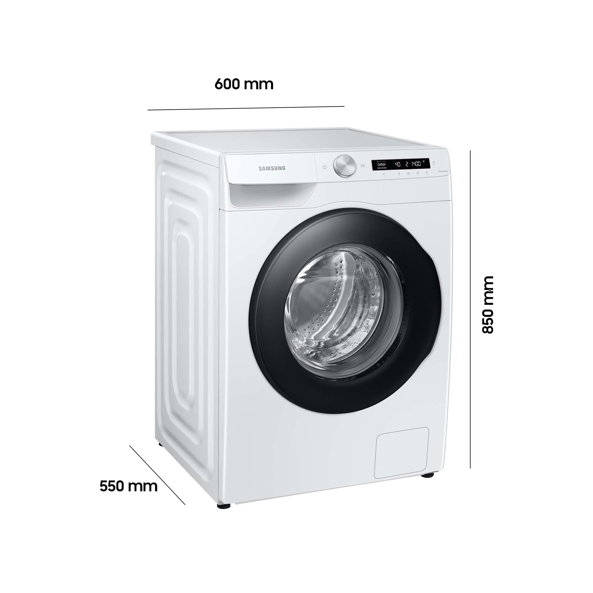Samsung WW90T504AAWCS2 Waschmaschine, 9 kg, 1.400 U/min, Extra energiesparend, EEK: A (-10 %), AI Ecobubble, AI Control, SmartThings App und AI Energy Mode, Hygiene-Dampfprogramm, Weiß - Image 4