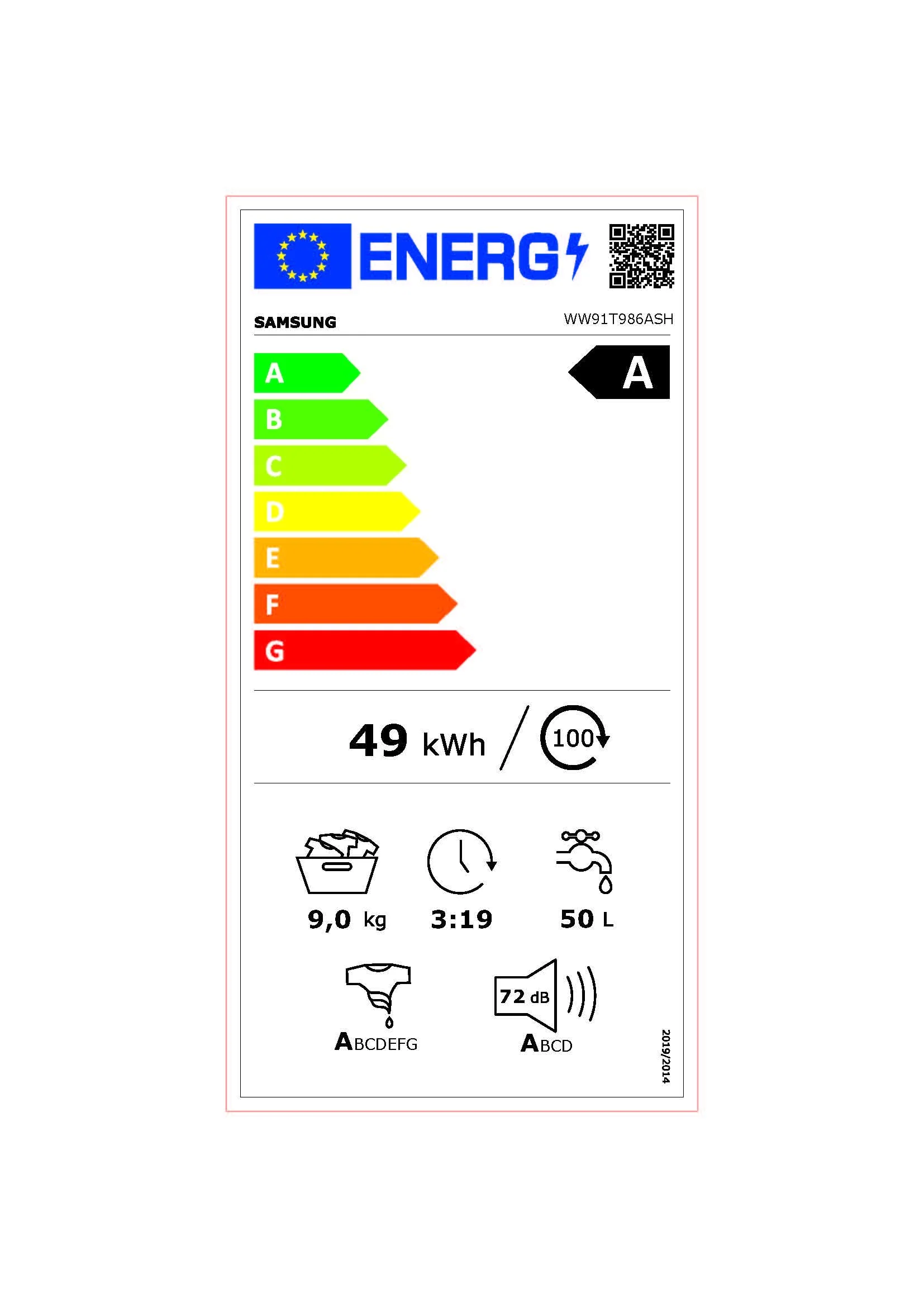 Samsung WW91T4048CE/EG Waschmaschine, 9 kg, 1400 U/min, Ecobubble, Hygiene-Dampfprogramm, FleckenIntensiv-Funktion, Digital Inverter Motor, Weiß - Image 9