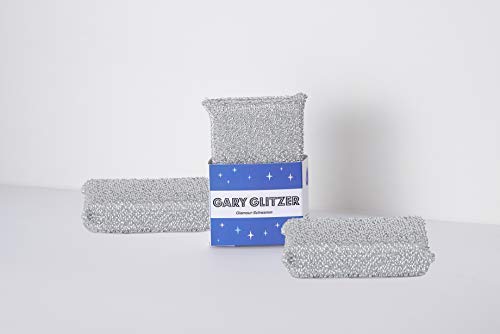 Sanni Shoo Gary Glitzer, 3-er Set. Wunderschwamm, Lurex Putz Schwamm, Glänzerkissen, Reinigungsschwamm, Topfreiniger, Topfschwamm, Anti-Kratz-Schwamm, Pfannenschwamm, Scheuer- & Putzschwamm - Image 5