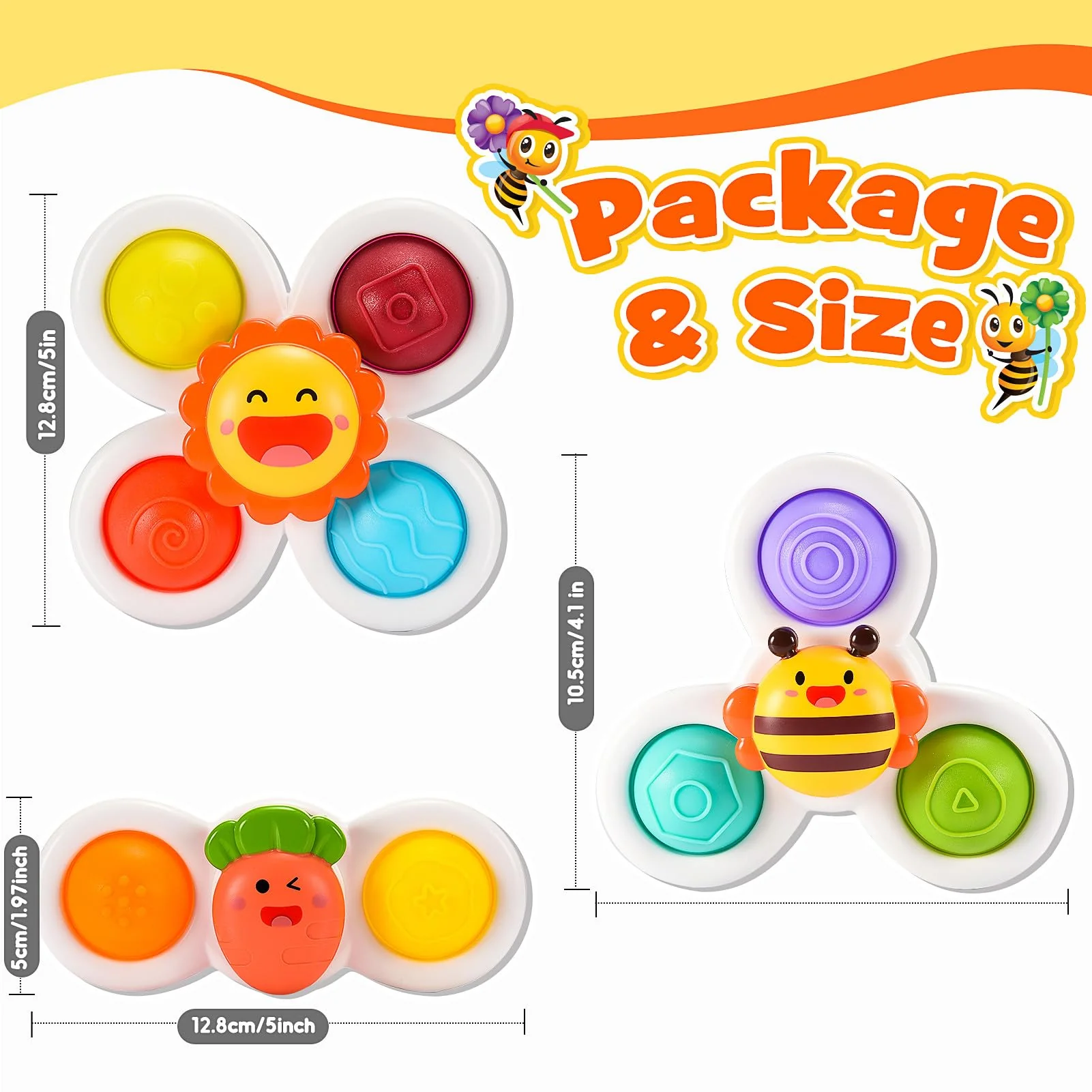 Saugnapf Spielzeug Baby, Babyspielzeug ab 6 9 12 Monate Beschäftigung im Flugzeug Kleinkind Badewannenspielzeug ab 1 2 Jahre Ostergeschenke für Kinder - Image 3