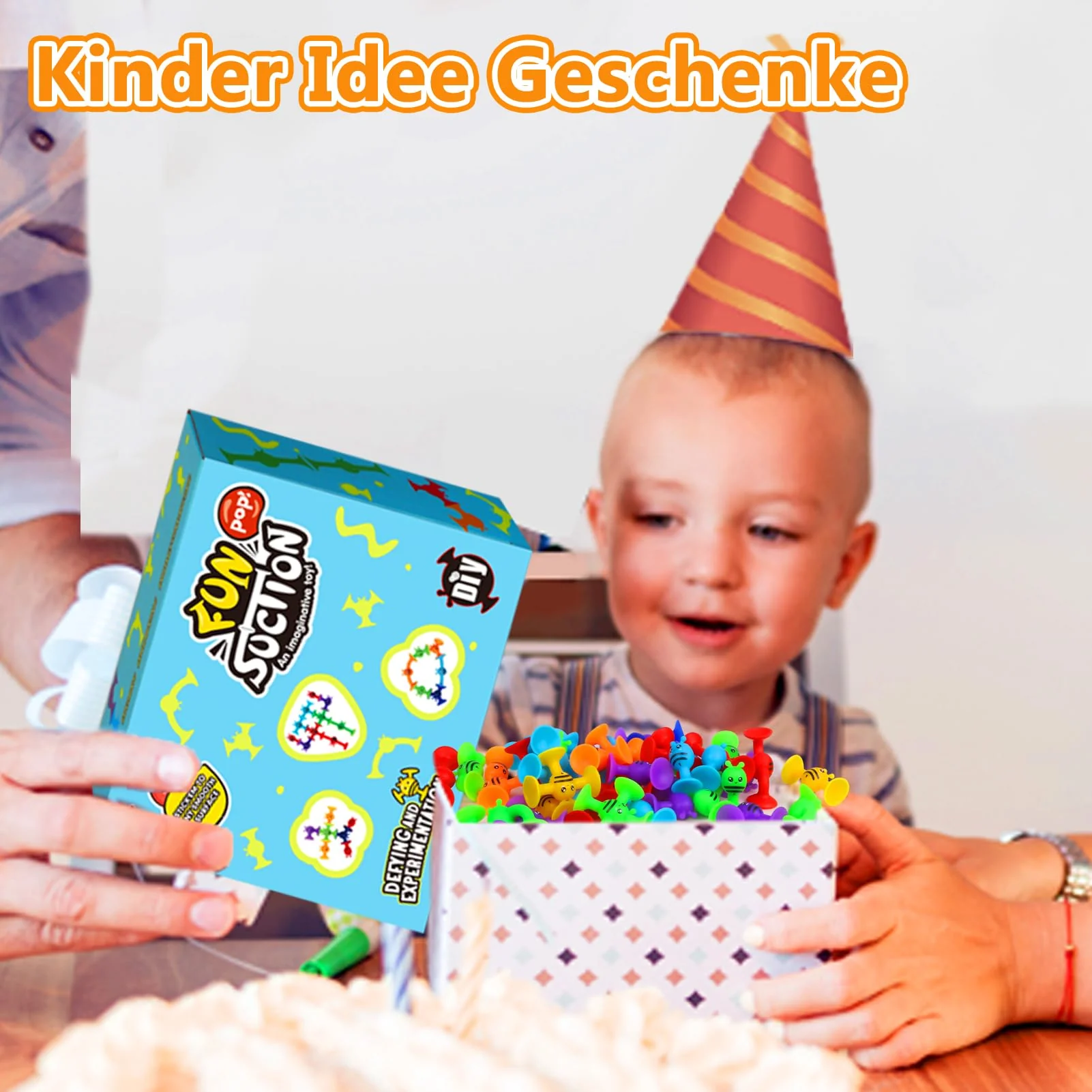 Saugnapf Spielzeug Baby, Kinder Badewannenspielzeug ab 3 Jahre, 40 Stück Montessori Sensorik Spielzeug Silikonbausteine Saugspielzeug, Stressabbau Geschenk für 4 5 6 Jahre Junge und Mädchen - Image 3