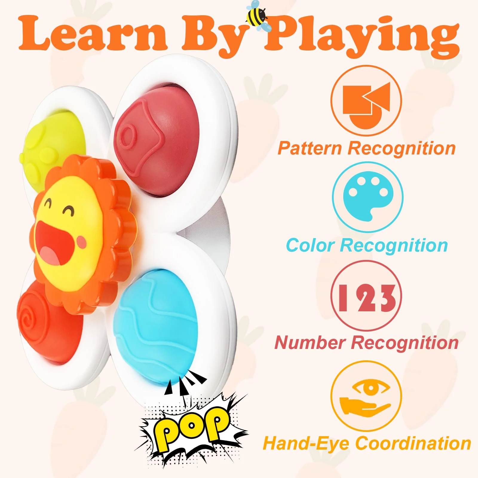 Saugnapf Spielzeug Baby, Spinner Baby, Fidget Spinner Baby, Baby Spinner mit Saugnapf, Flugzeug Beschäftigung Kinder 1 Jahr, Flugzeug Spielzeug Baby, Badewannenspielzeug Baby - Image 4