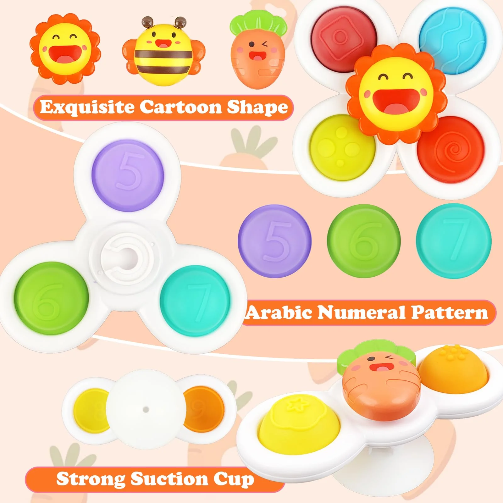 Saugnapf Spielzeug Baby, Spinner Baby, Fidget Spinner Baby, Baby Spinner mit Saugnapf, Flugzeug Beschäftigung Kinder 1 Jahr, Flugzeug Spielzeug Baby, Badewannenspielzeug Baby - Image 5