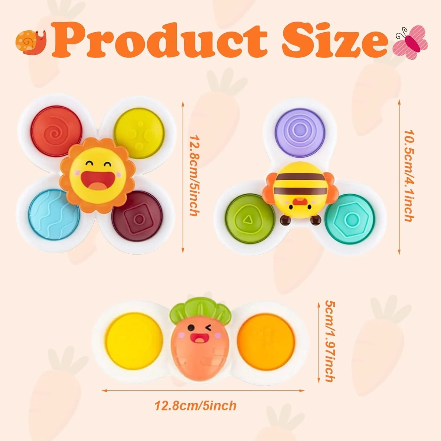 Saugnapf Spielzeug Baby, Spinner Baby, Fidget Spinner Baby, Baby Spinner mit Saugnapf, Flugzeug Beschäftigung Kinder 1 Jahr, Flugzeug Spielzeug Baby, Badewannenspielzeug Baby - Image 6