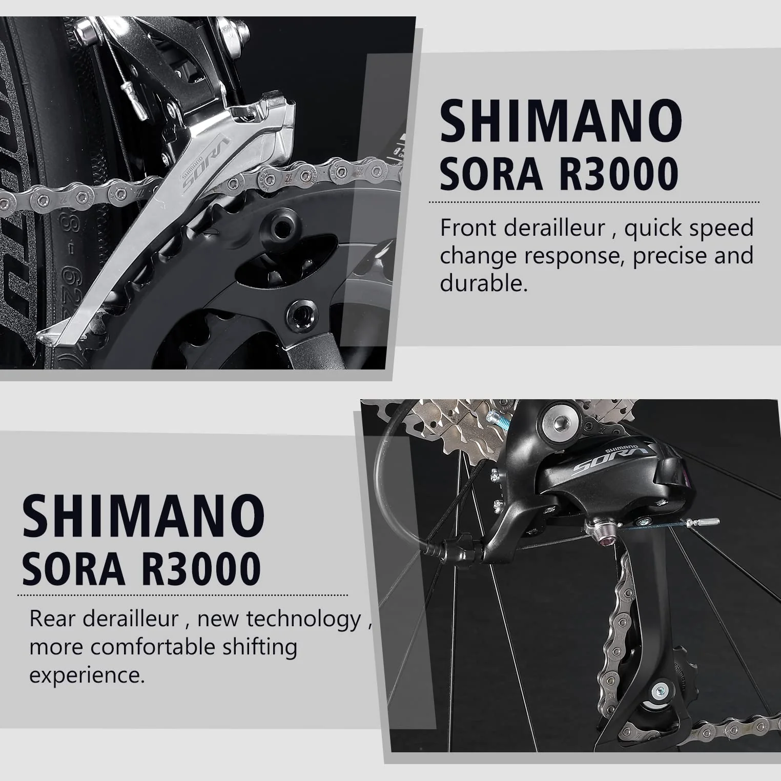 SAVADECK Rennrad Carbon, Warwind3.0 rennrad Herren 700c Carbon Rahmen,Gabel und Sattelstütze mit Shimano SORA R3000 18 Gänge Fahrrad Carbon rennrad für Herren Damen und Jungen (Schwarz, 56cm) - Image 9