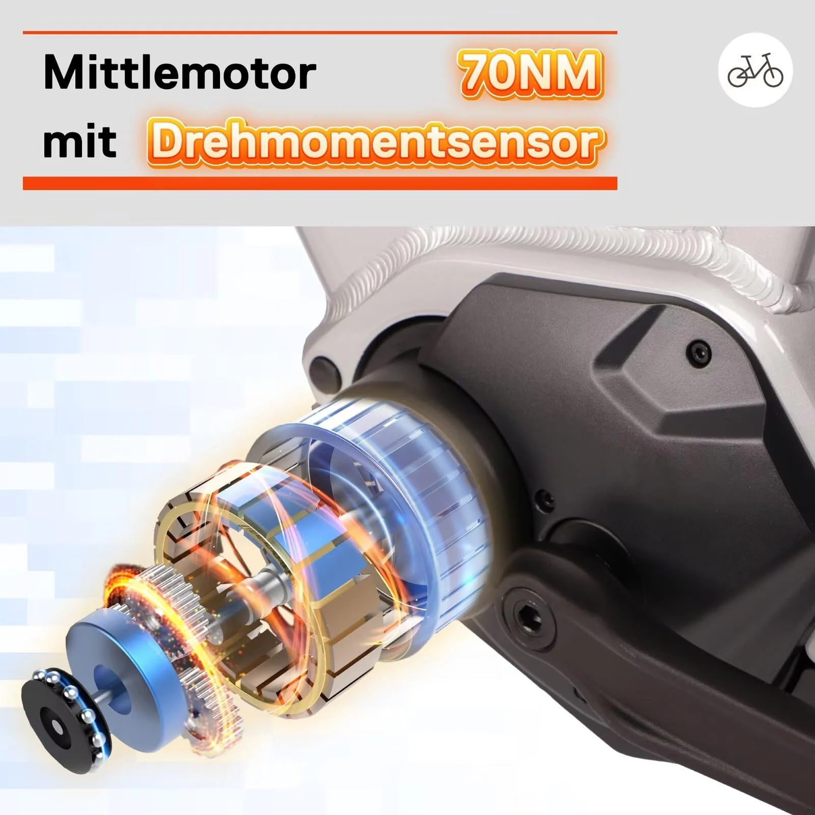 SAXONETTE E Bike Damen 28 Zoll mit Mittelmotor Drehmomentsensor, Elektro Fahrrad Erwachsene mit 36V 14.5Ah Akku, 8 Gang Kettenschaltung Tiefbau-Pedelec mit Hydraulische Scheibenbremse für Damen Herren - Image 7