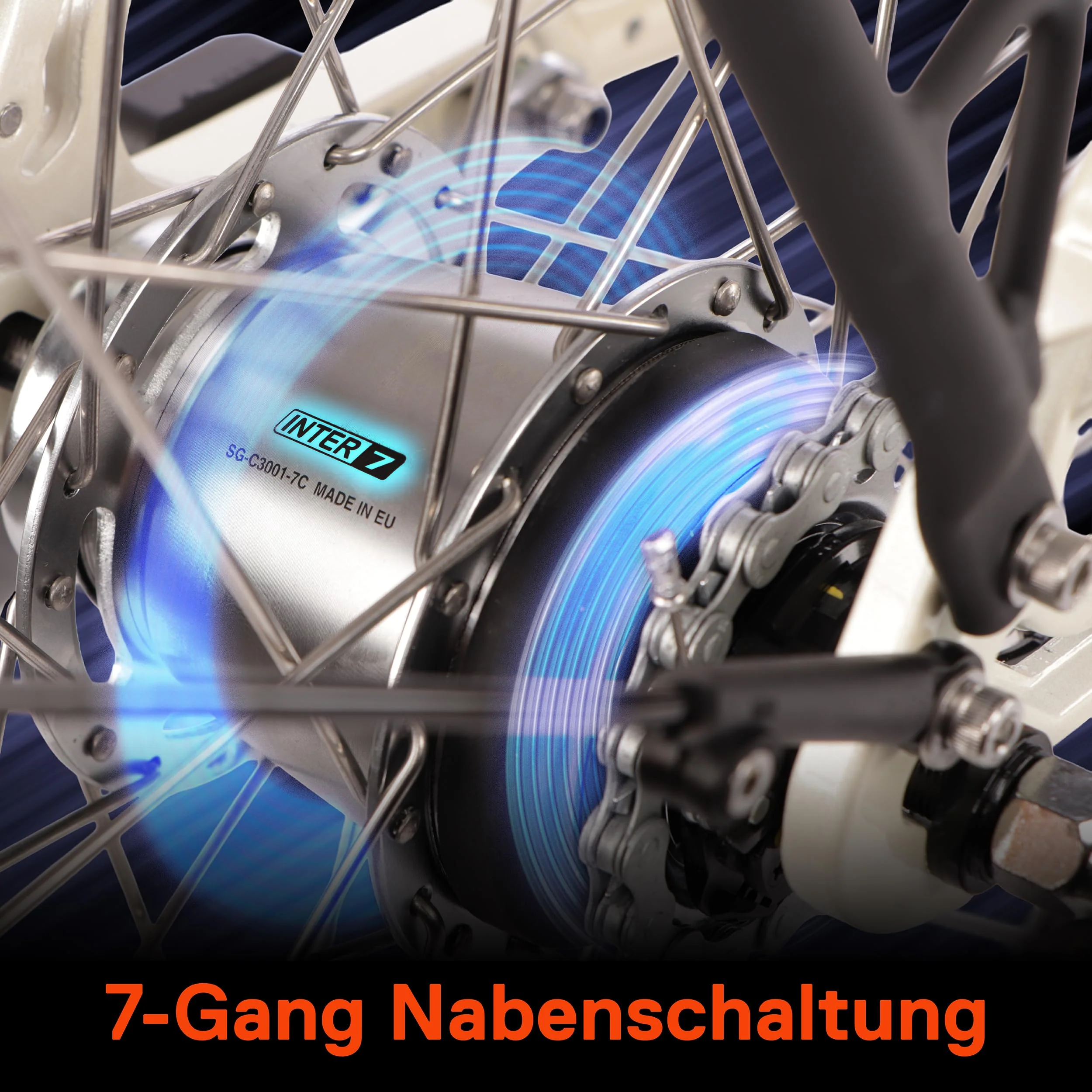 SAXONETTE E Bike Damen 28 Zoll mit Rücktrittbremse und nabenschaltung, Elektro Fahrrad Erwachsene mit 36V 13Ah BMS Akku, 7 Gang Pedelec mit Federgabel, Ebikes mit Gepäckträger für Damen und Herren - Image 7