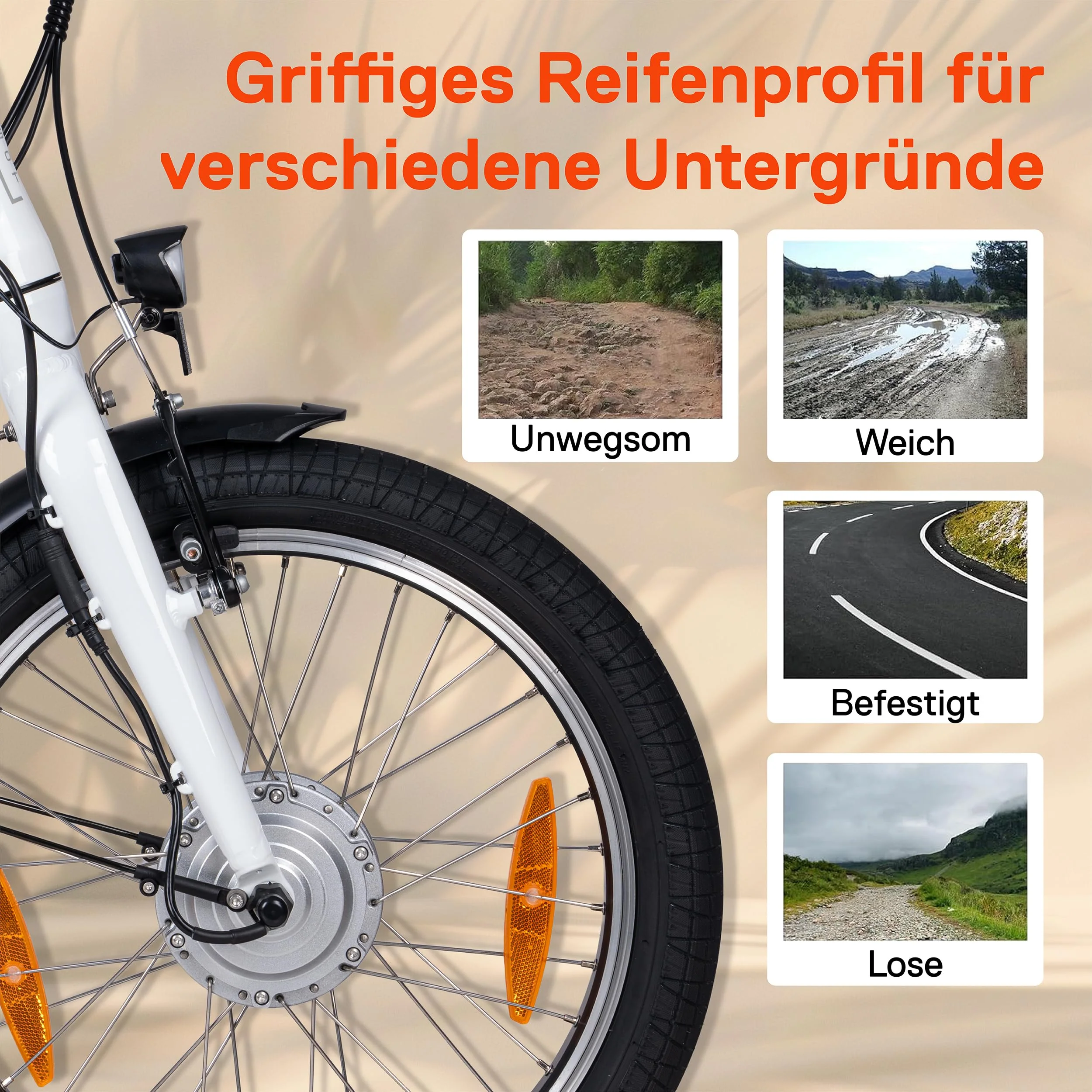 SAXONETTE E Bike Klapprad 20 Zoll mit Rücktrittbremse und nabenschaltung, E Fahrrad Herren mit 36V 11.4Ah 410Wh Akku, 80KM Lange Range, Elektrofahrrad Pedelec 25 km/h für Herren Damen - Image 7