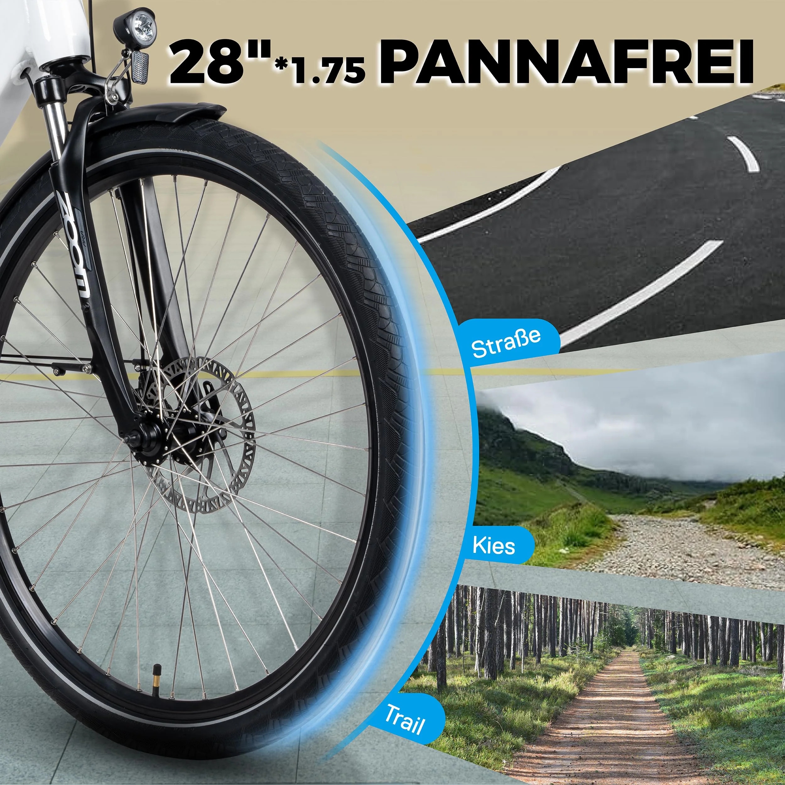 SAXXX E Bike Damen 28 Zoll Tiefeinsteiger mit 36V 13Ah Akku, Elektro Fahrrad Erwachsene mit Scheibenbremse, 7 Gang Kettenschaltung Pedelec mit Federgabel, Gepäckträger für Damen/Frauen Herren/Männer - Image 7