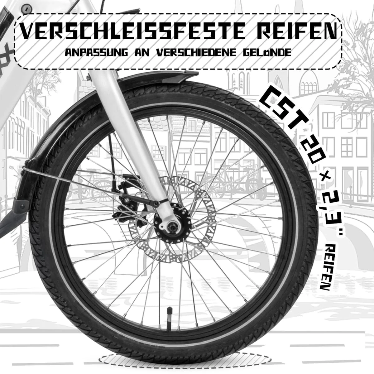 SAXXX E Bike Klapprad 20 Zoll mit 36V 11.4Ah Akku, E Fahrrad Herren mit 7 Gang Kettenschaltung, Elektro Klapprad mit Scheibenbremsen 90KM Lange Range, Elektrofahrrad Pedelec 25 km/h für Herren Damen - Image 4