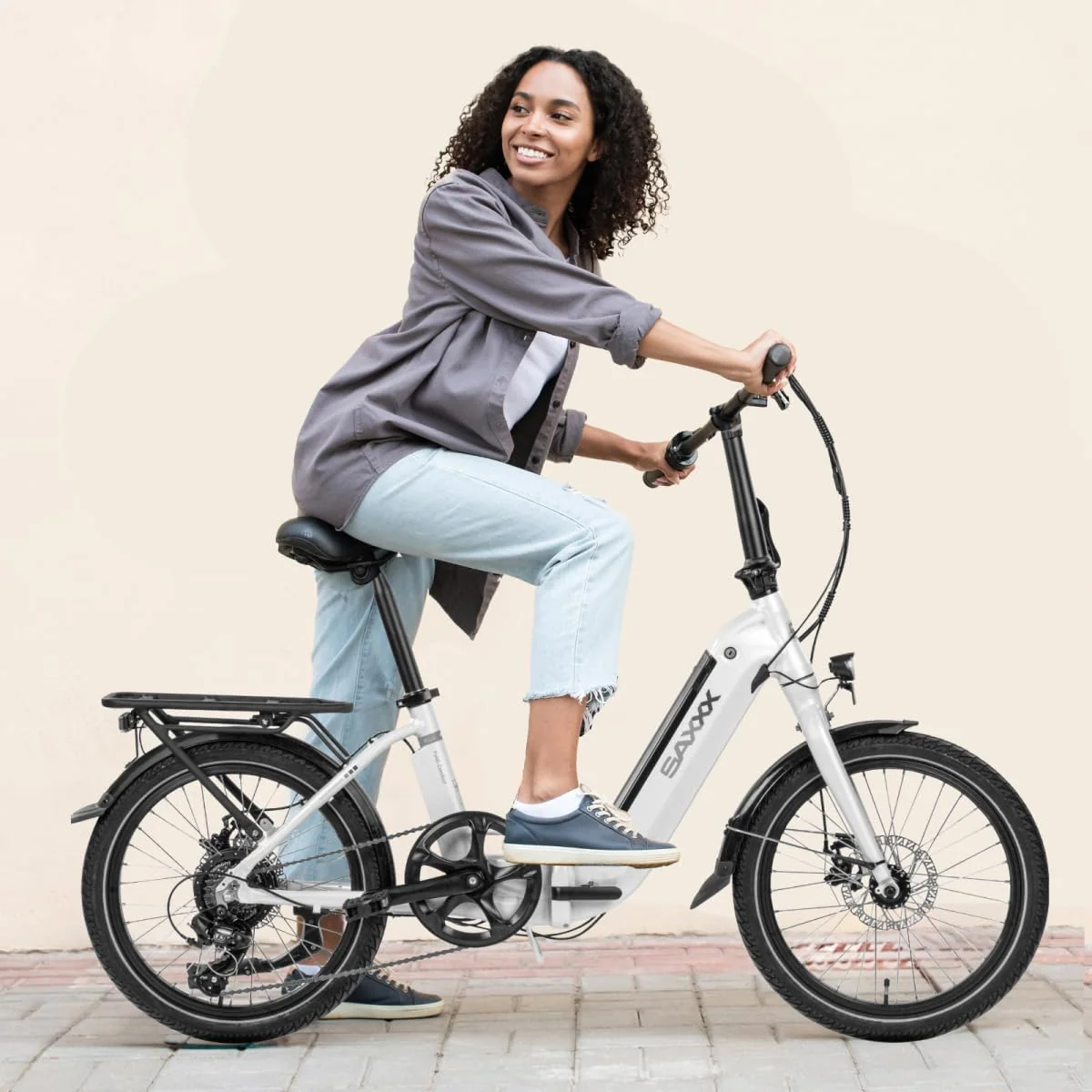SAXXX E Bike Klapprad 20 Zoll mit 36V 11.4Ah Akku, E Fahrrad Herren mit 7 Gang Kettenschaltung, Elektro Klapprad mit Scheibenbremsen 90KM Lange Range, Elektrofahrrad Pedelec 25 km/h für Herren Damen - Image 5