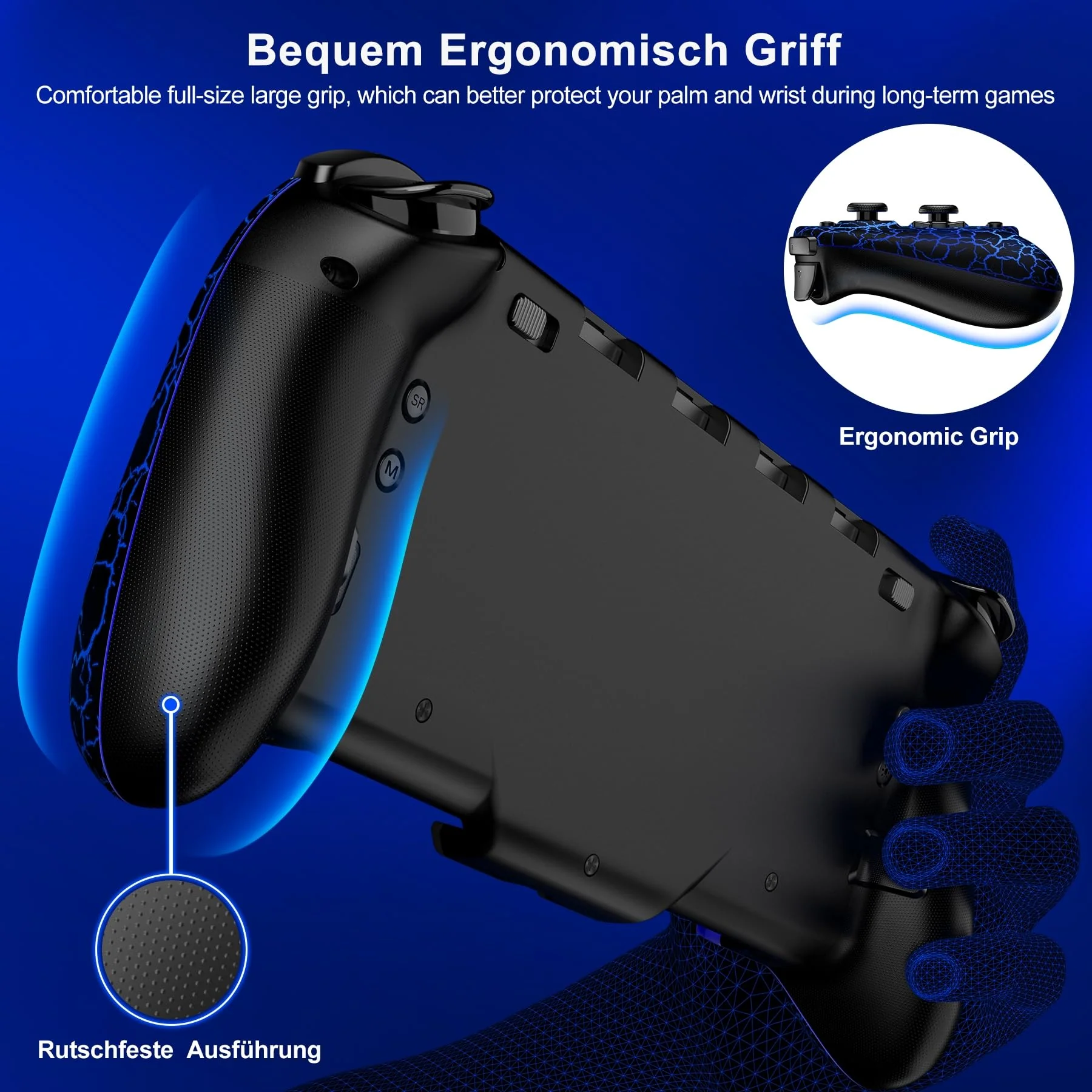 Schalter Controller für Schalter/OLED Controller, Full-Size Grip One-Piece Wireless Switch Joypad mit 9-Farbleuchten. Ideal für diejenigen, die Handheld-Modus mit APP, Turbo und Programmierung - Image 4