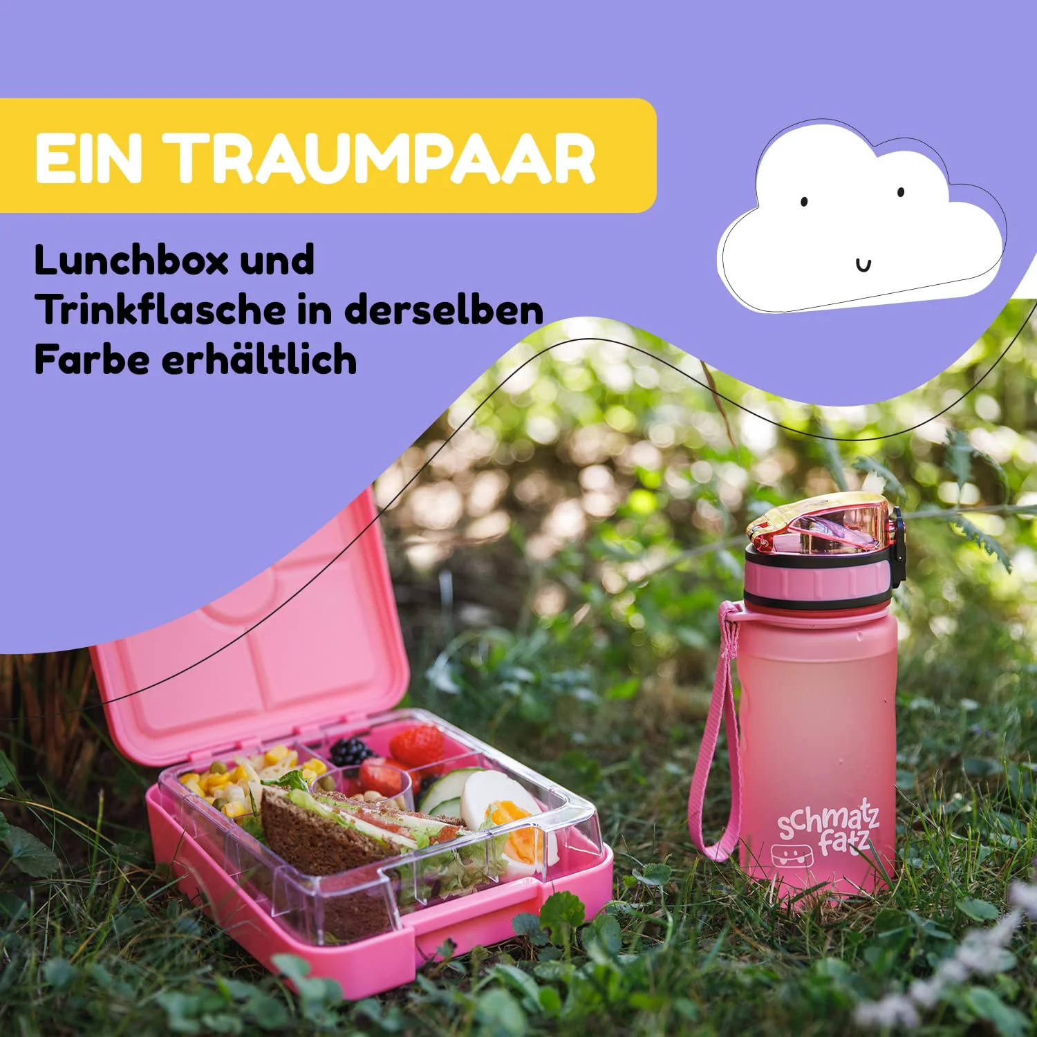 schmatzfatz Klarstein Sportflasche, Sport-Wasserflasche, hält kaltes Wasser, Trinkflasche für Erwachsene, Männer, Frauen und Kinder, BPA-frei, auslaufsicher, 350 ml, Rosa - Image 3