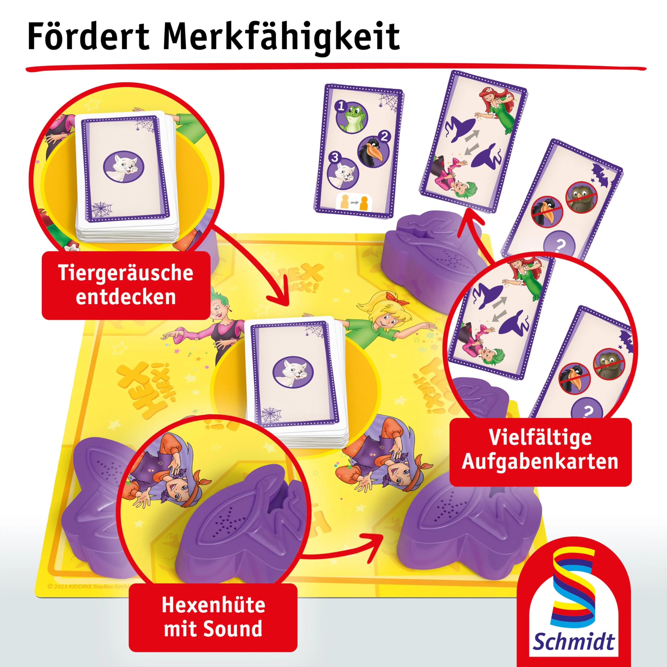 Schmidt Spiele 40658 Bibi Blocksberg, Der verhexte Hexenhut, Memo und Aktionsspiel, Kinderspiel - Image 5
