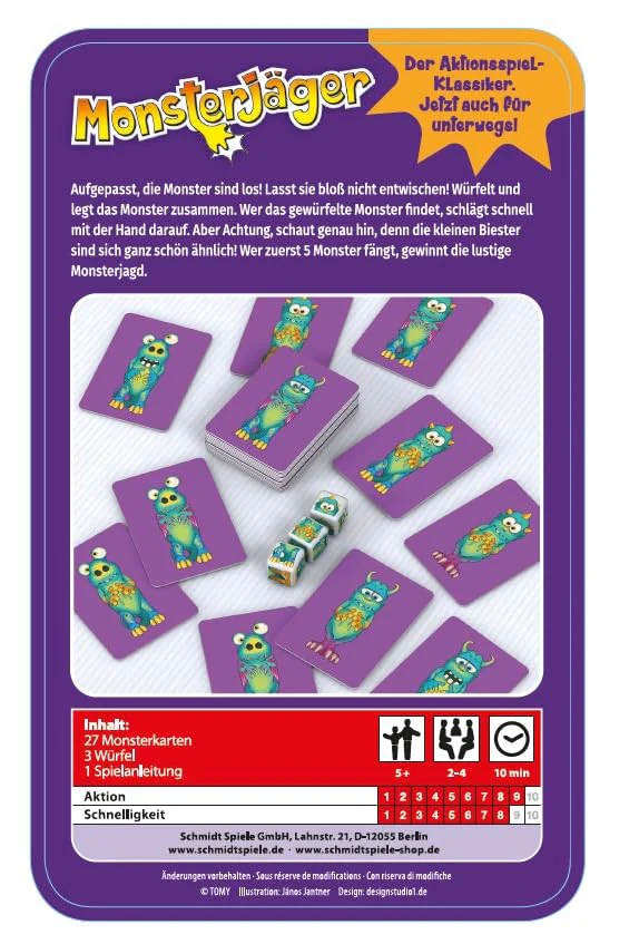 Schmidt Spiele 51443 Monsterjäger, Reisespiel, Bring mich mit Spiel in der Metalldose - Image 5